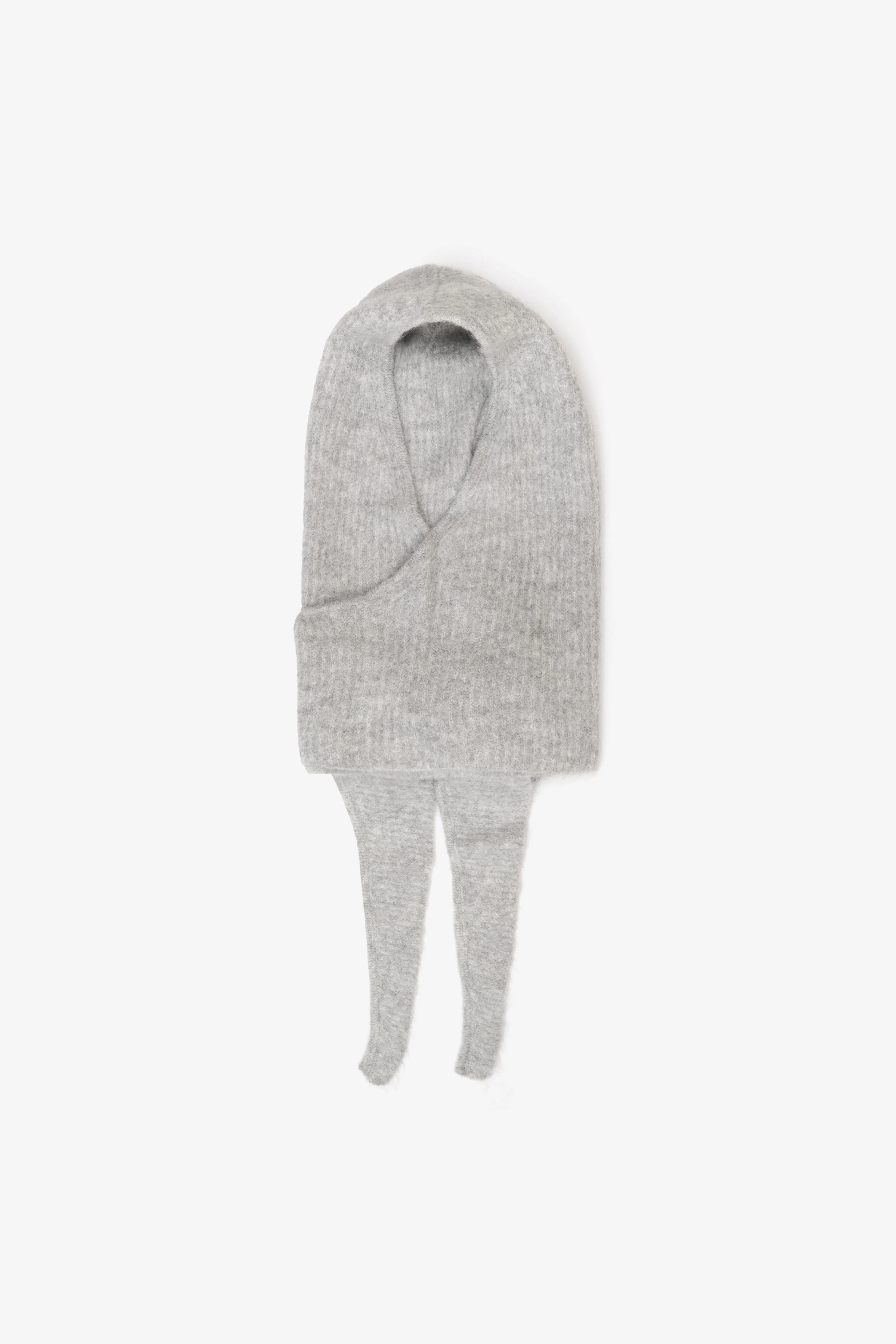 The Alpaca Hooded Scarf - Blizzard Grey - Image 4