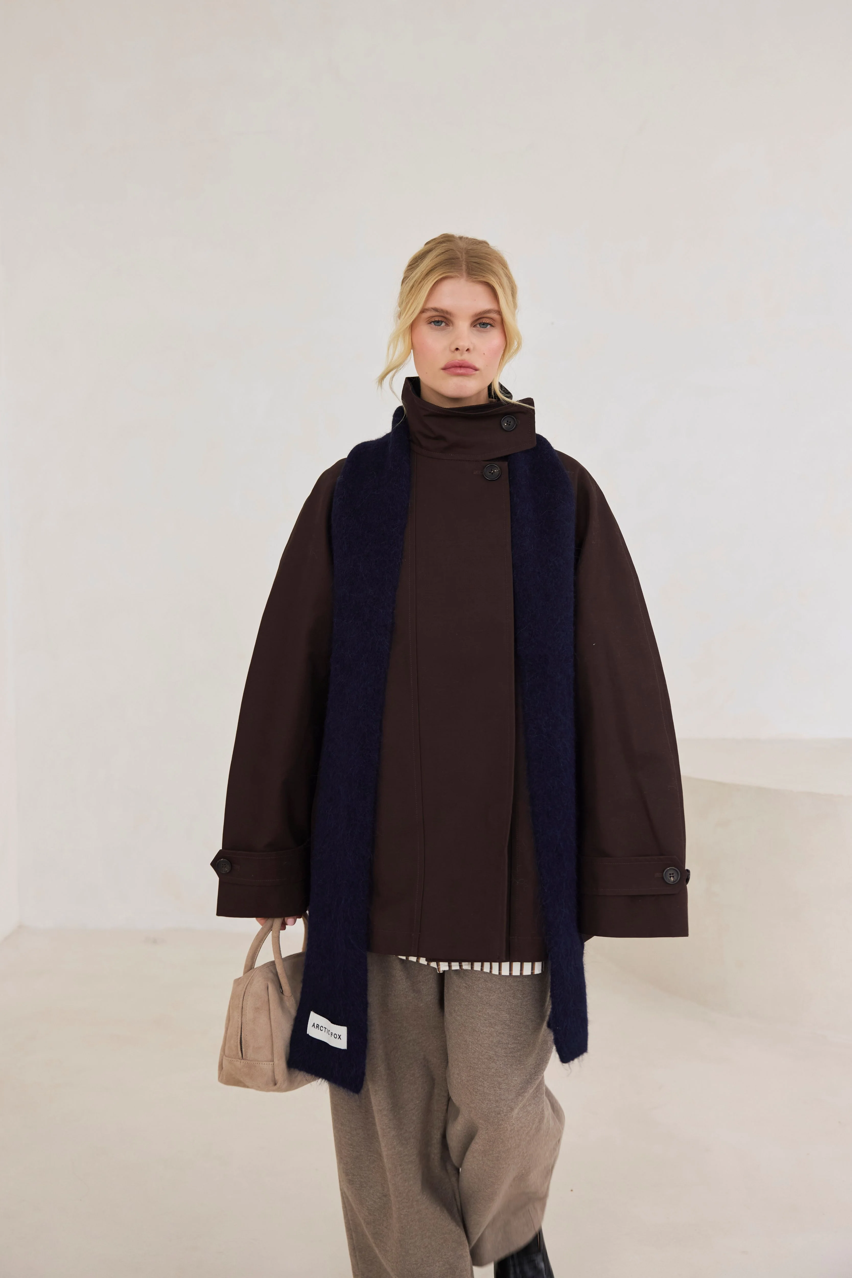 The Alpaca Skinny Scarf - Deep Sea Navy - Image 4
