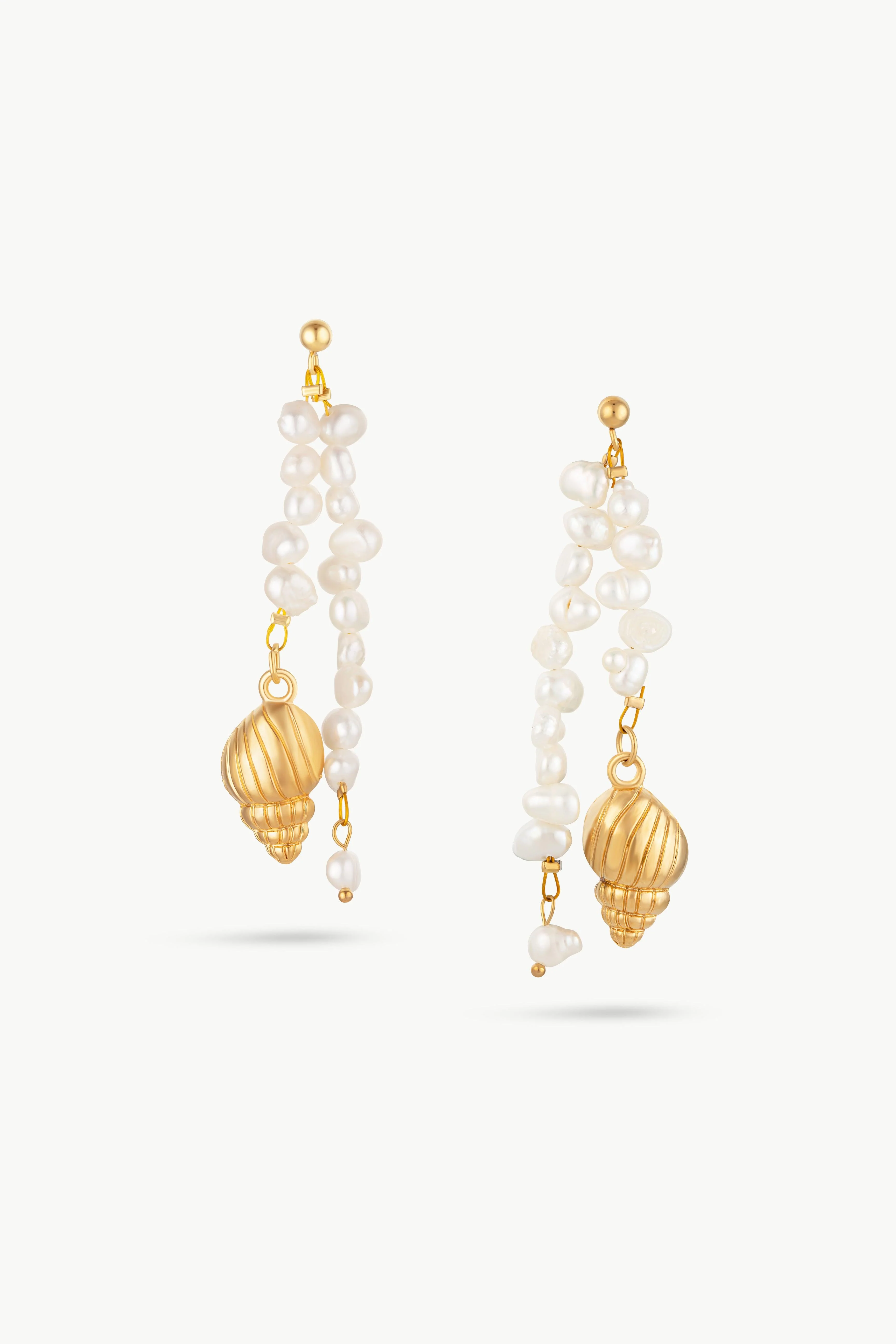 ARIEL - String of Pearls Shell Drop Earrings