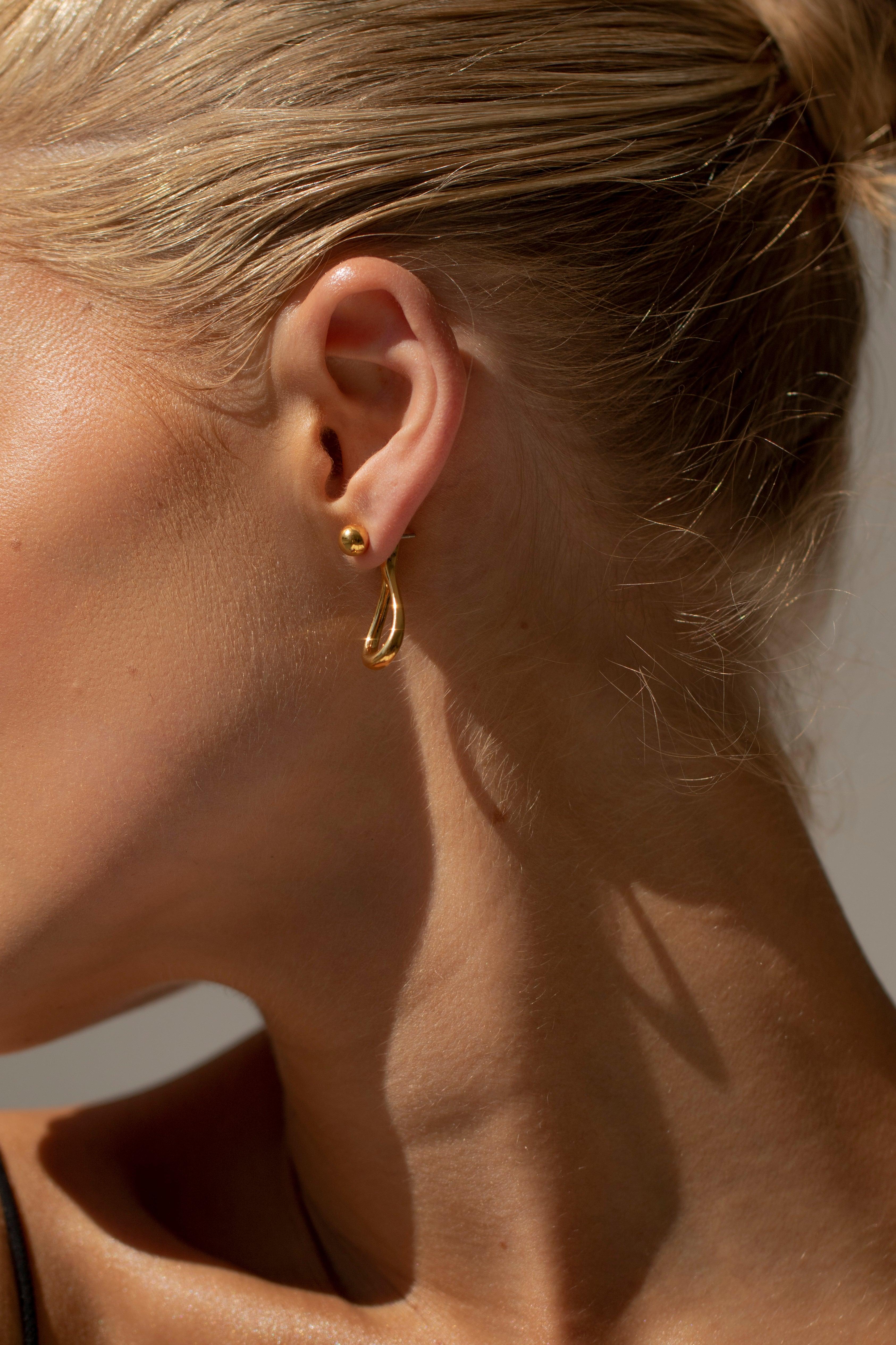BILLIE Ear Jacket Studs Earrings - Gold - Image 6