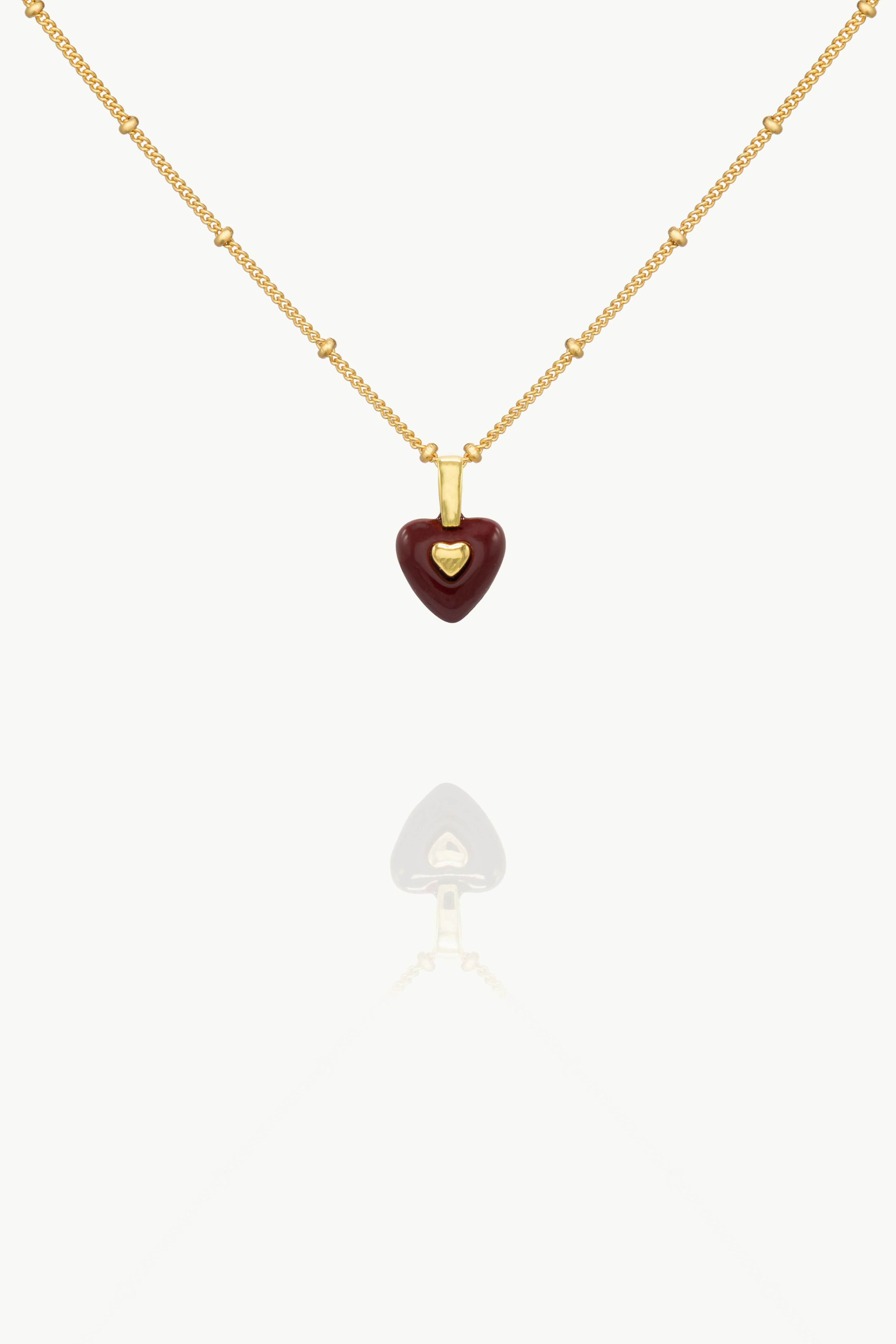 Burgundy Heart Necklace - Image 2