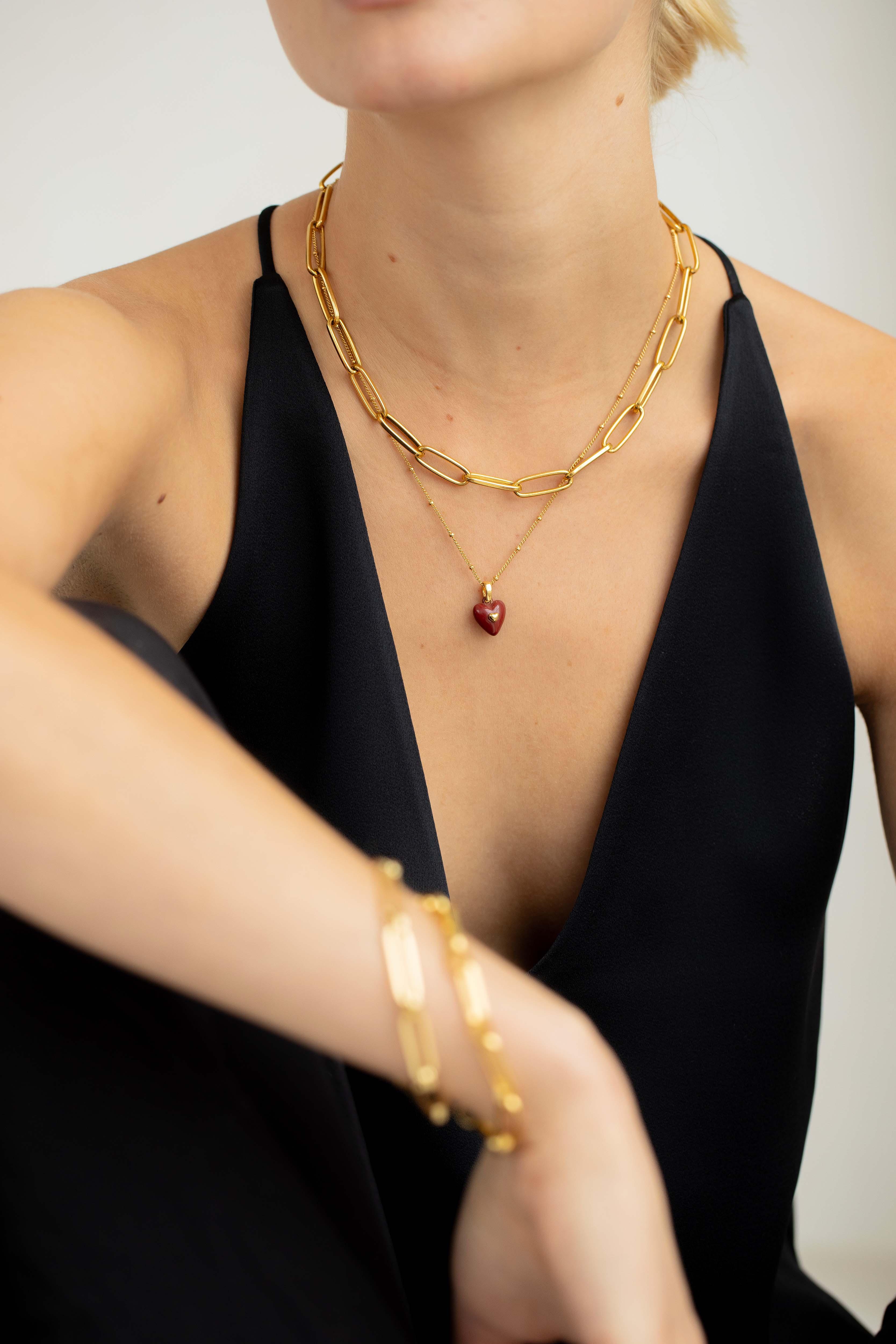 Burgundy Heart Necklace - Image 3