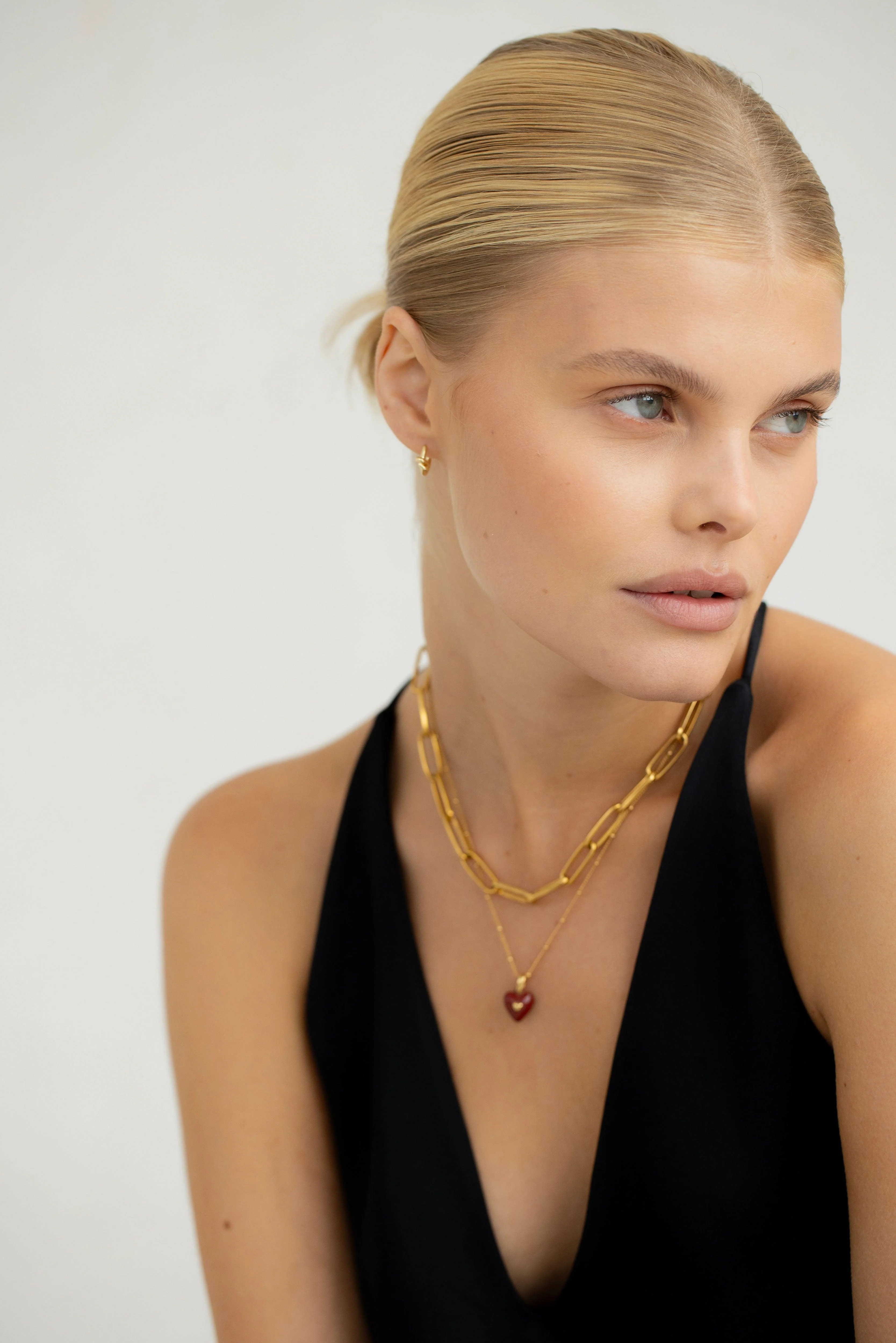 Burgundy Heart Necklace - Image 4