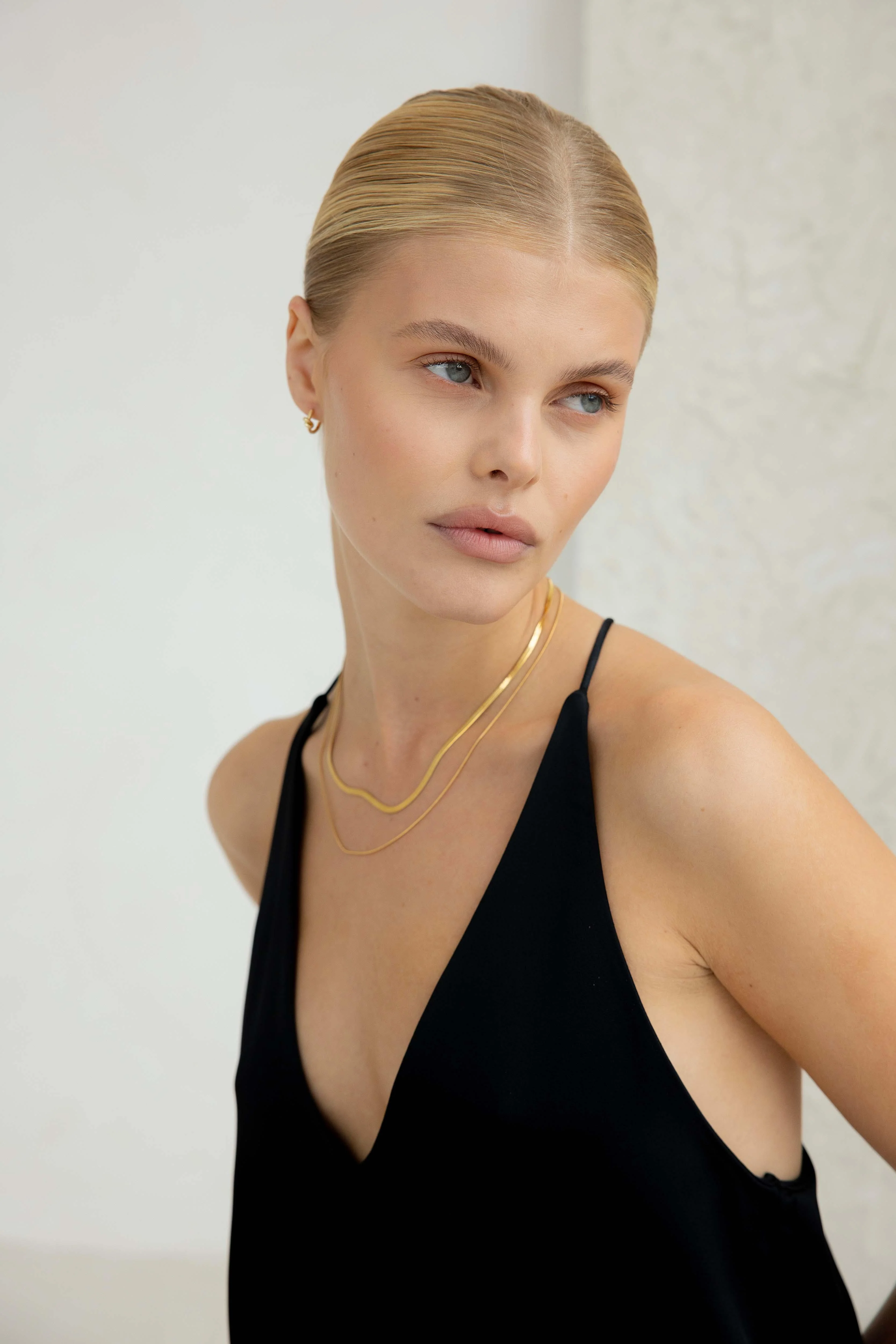 Double Snake and Rope Chain Necklace - Gold - Image 6