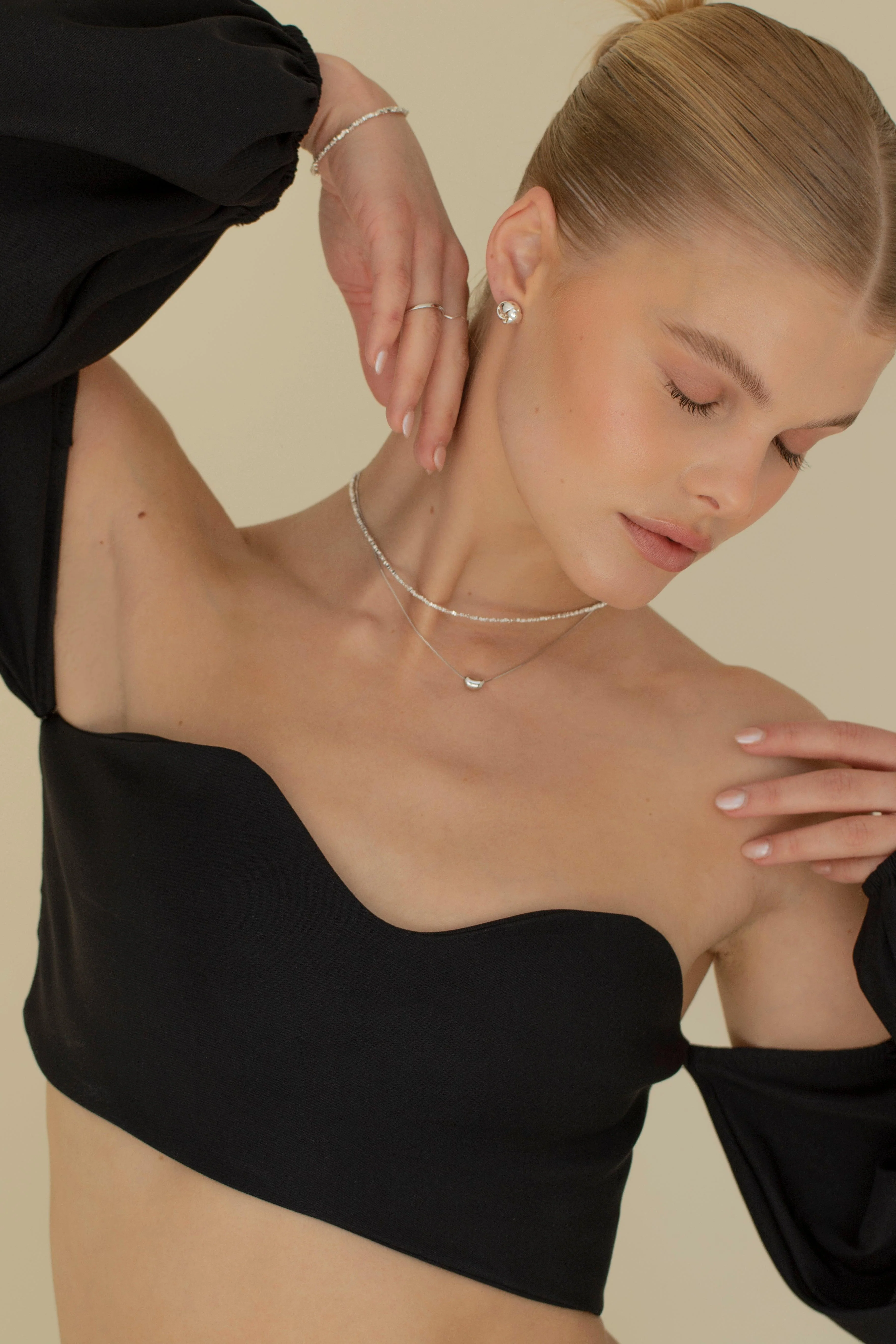 EDEN Bean Necklace - Sterling Silver - Image 3
