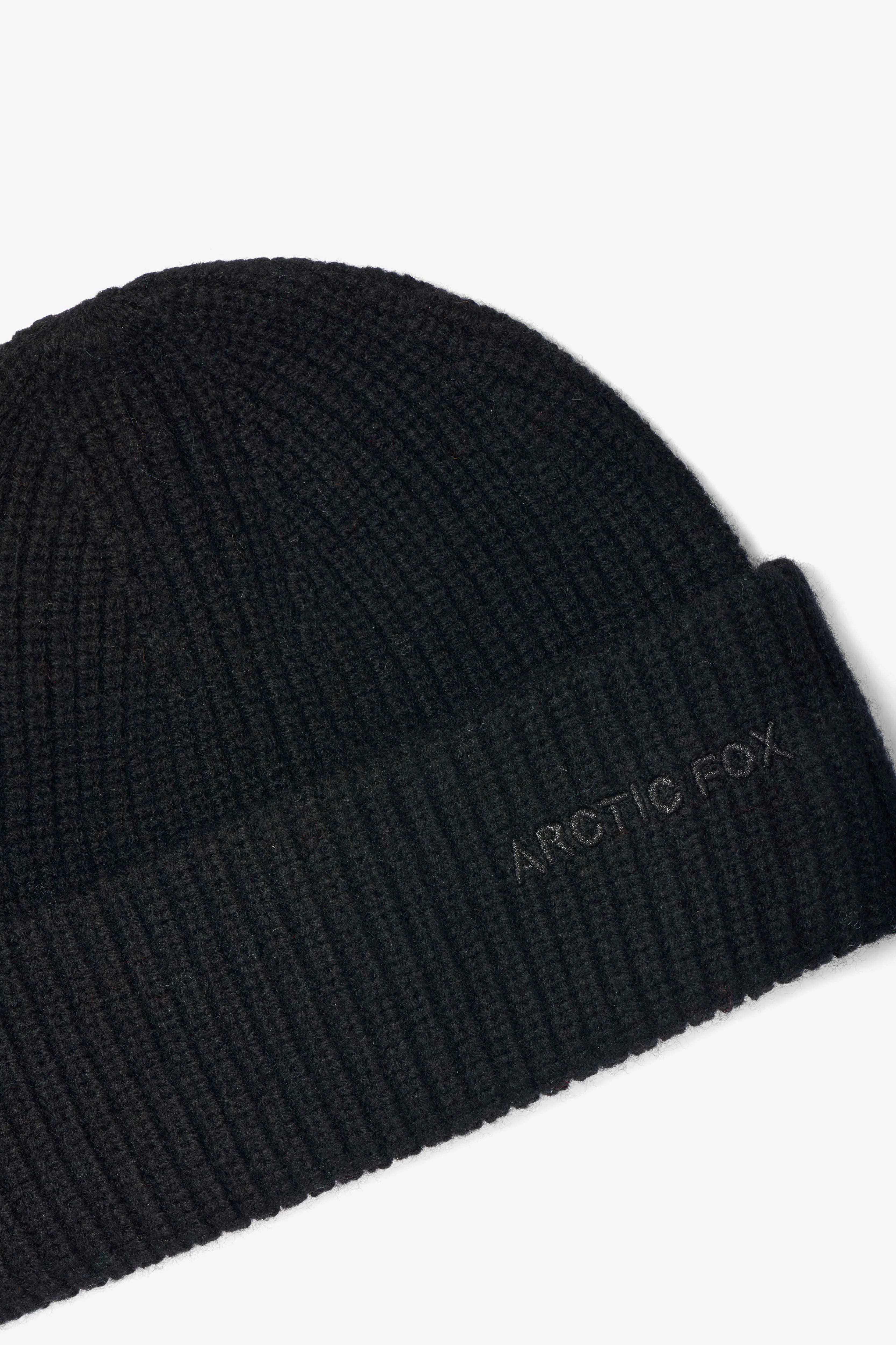Embroidered Merino Wool Beanie - Arctic Black - Image 5