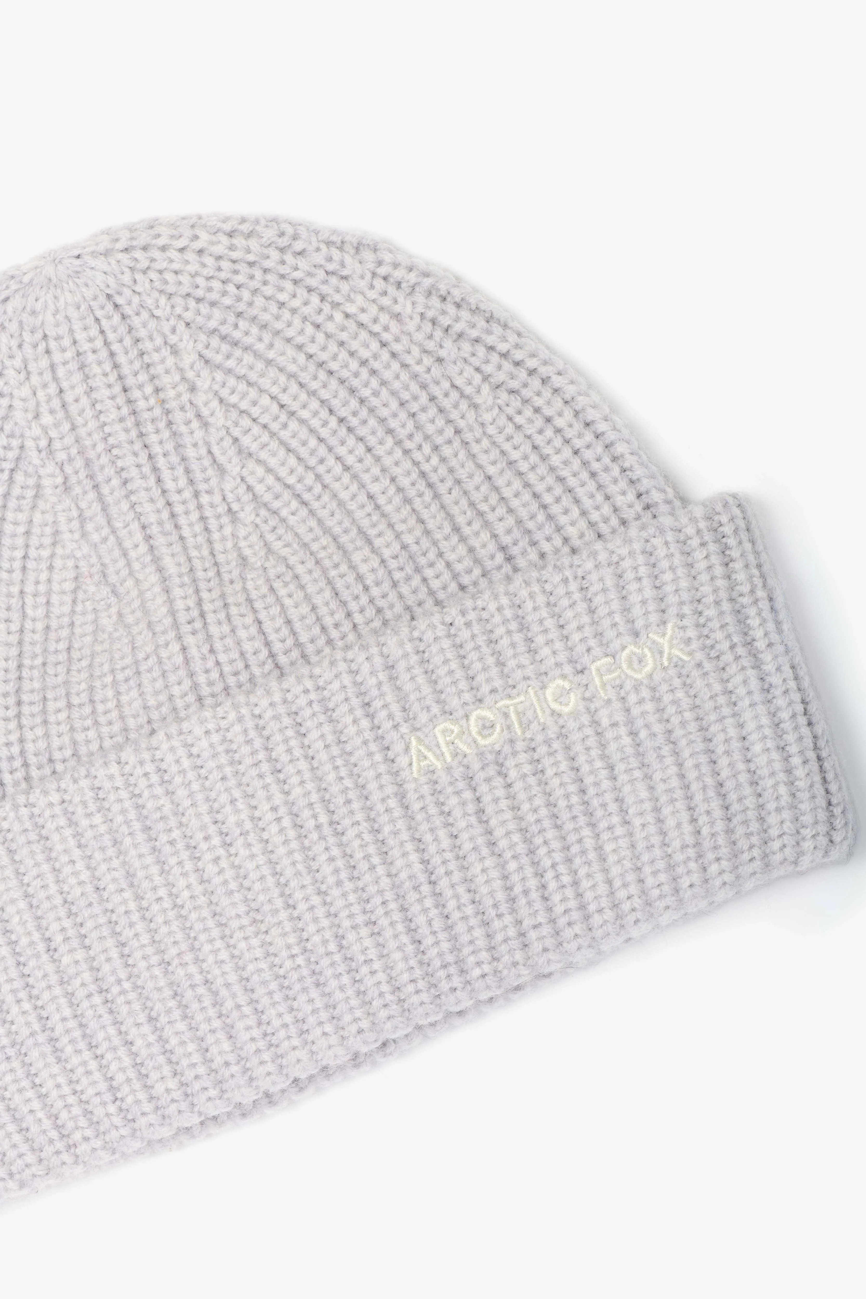 Embroidered Merino Wool Beanie - Grey Melange - Image 6