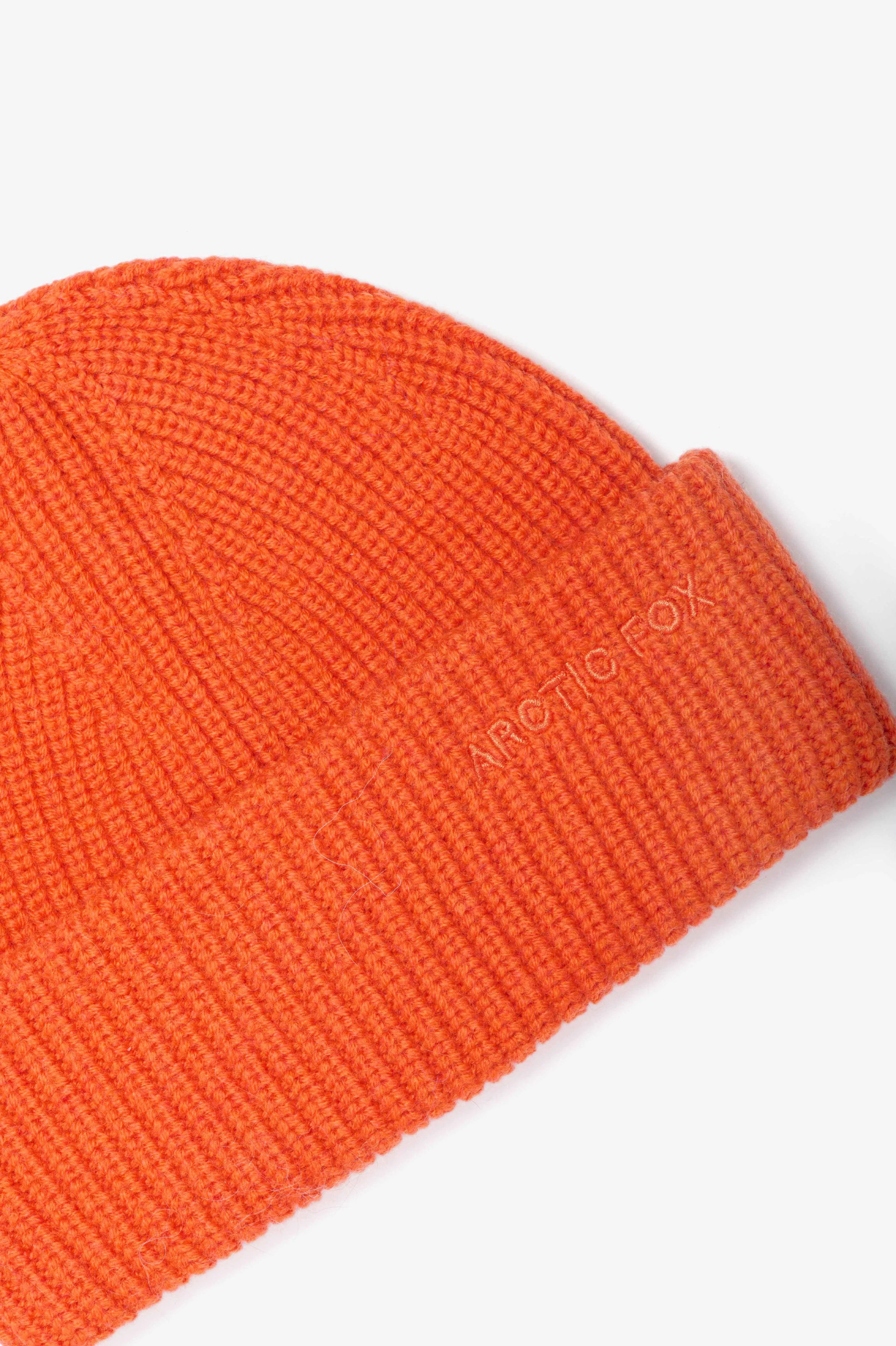 Embroidered Merino Wool Beanie - Sunkissed Coral - Image 7
