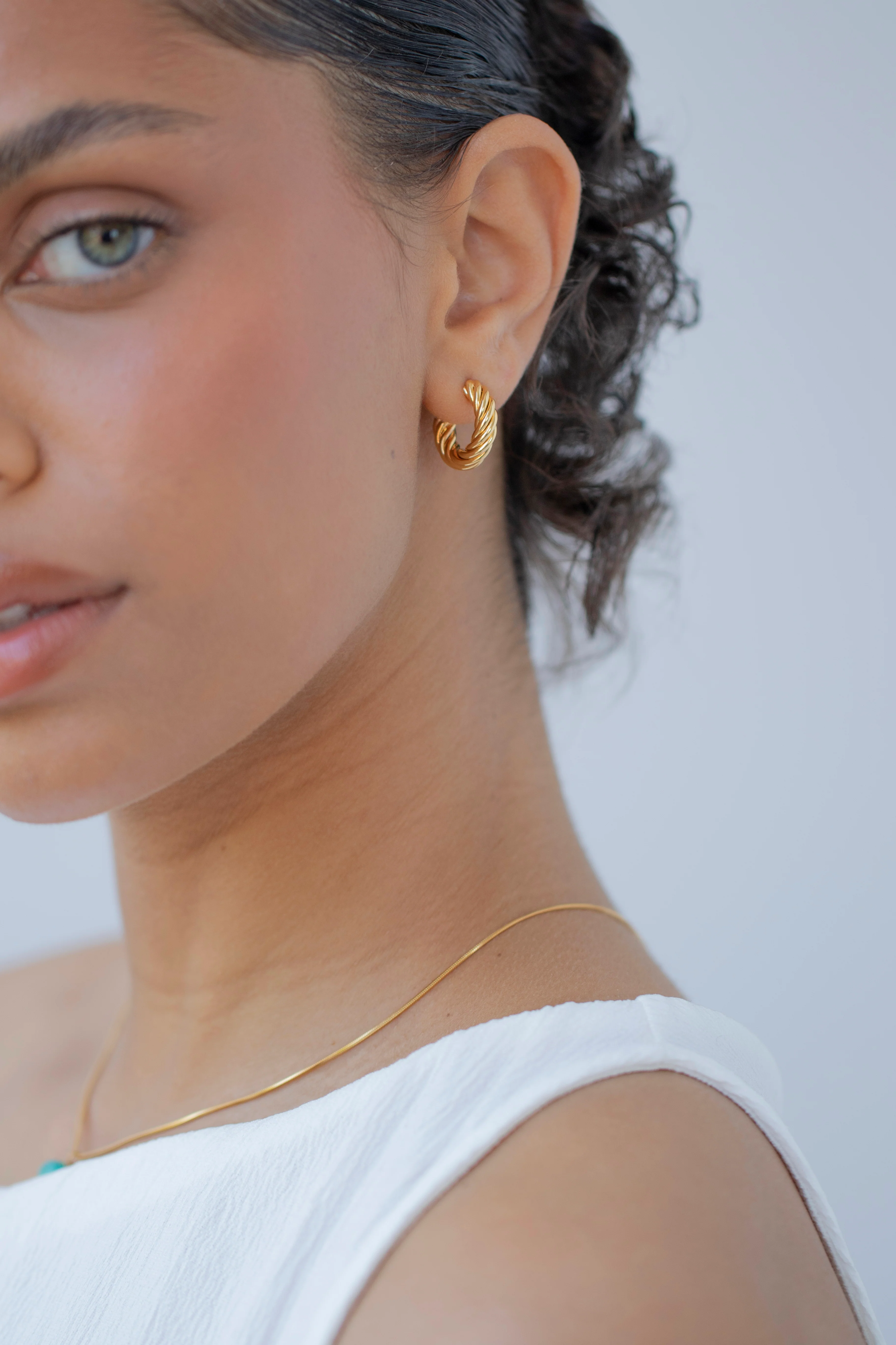 JADE - Twisted Chunky Hoop Earrings - Image 2