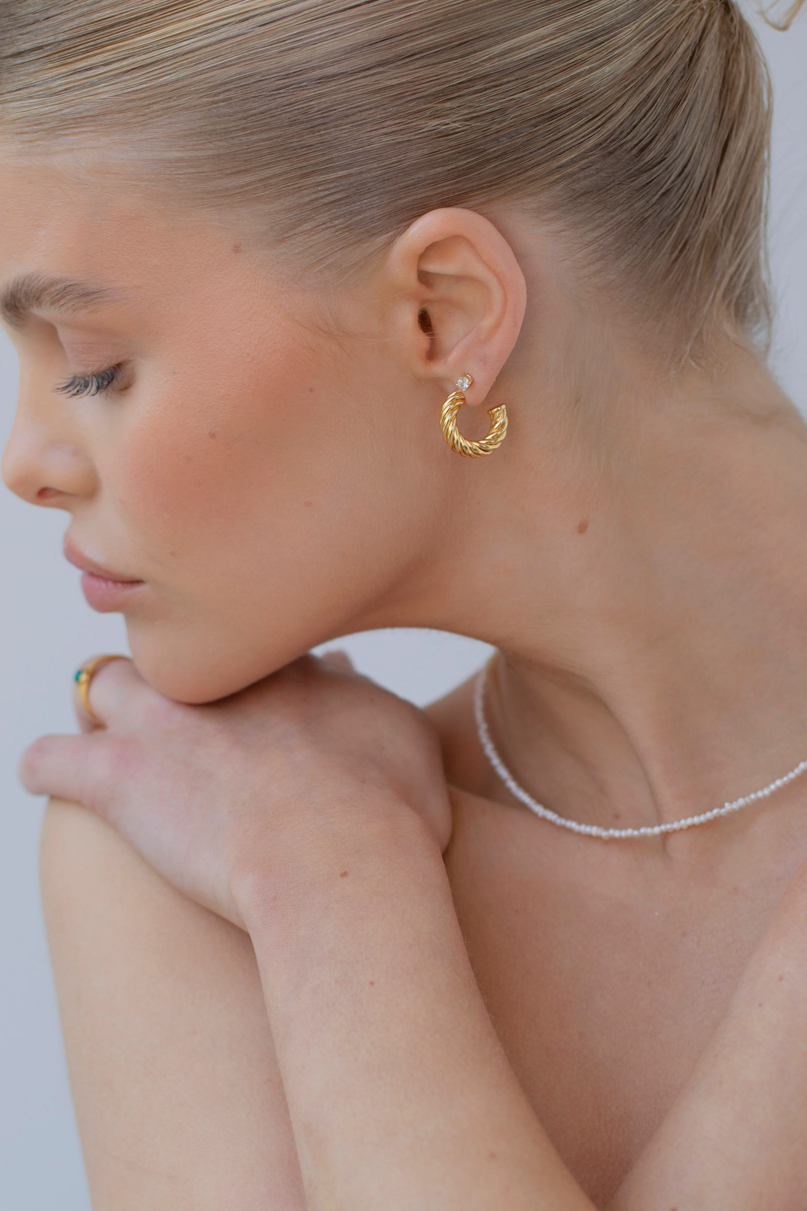 JADE - Twisted Chunky Hoop Earrings - Image 5