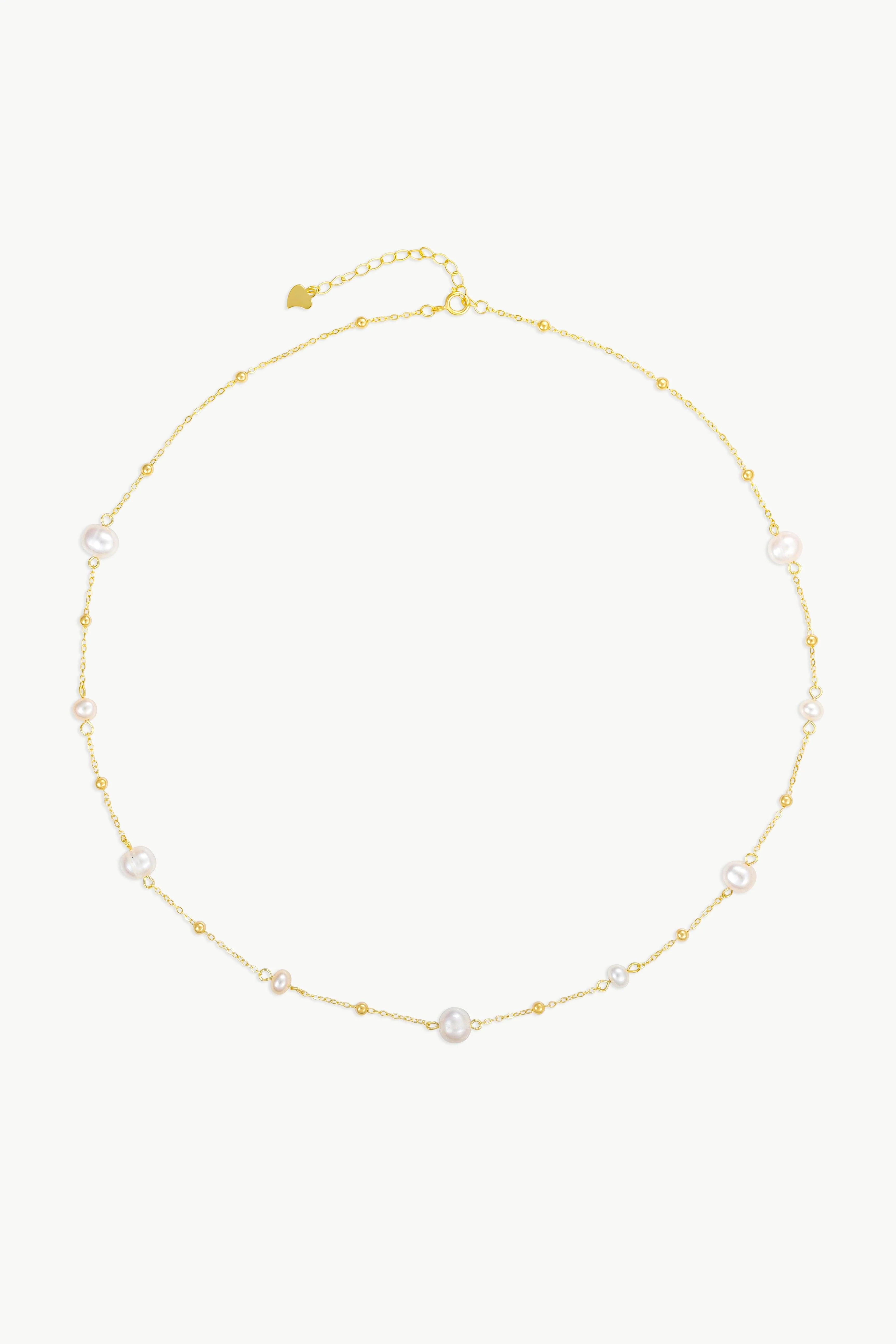 JOY - Beaded Pearl Chain Necklace - Image 6