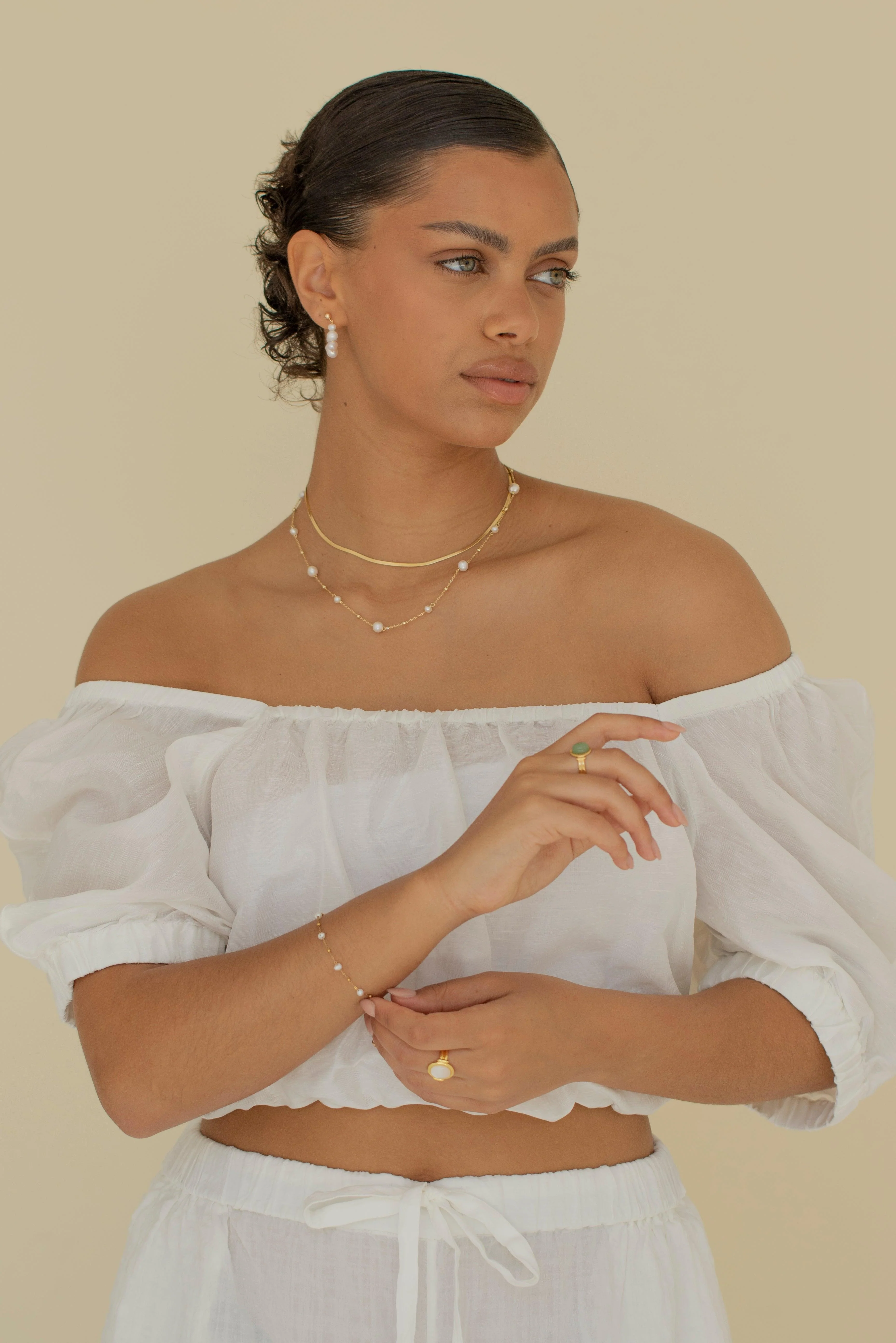 JOY - Beaded Pearl Chain Necklace - Image 8