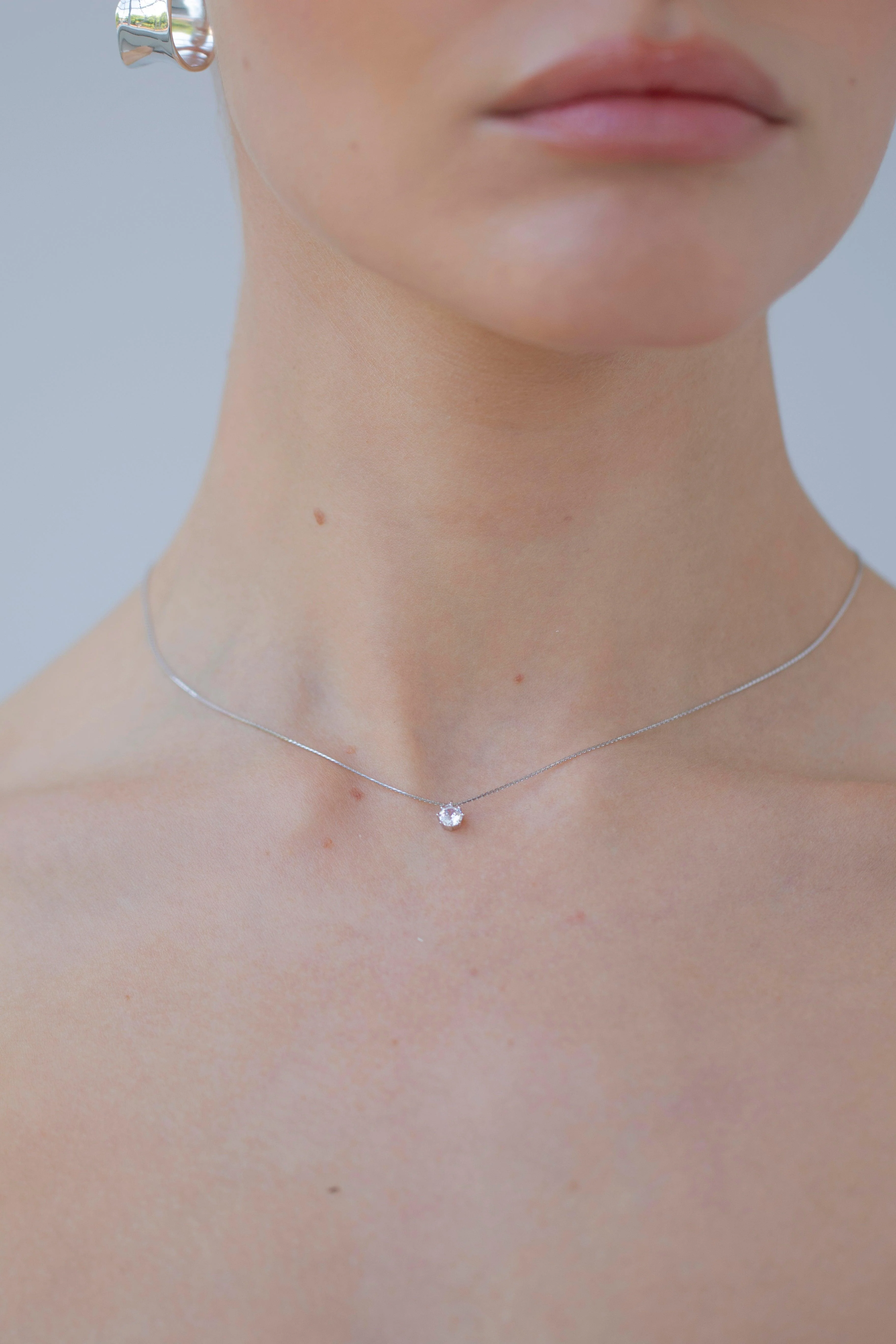 LEO 925 Sterling Silver Diamante Necklace - Image 2