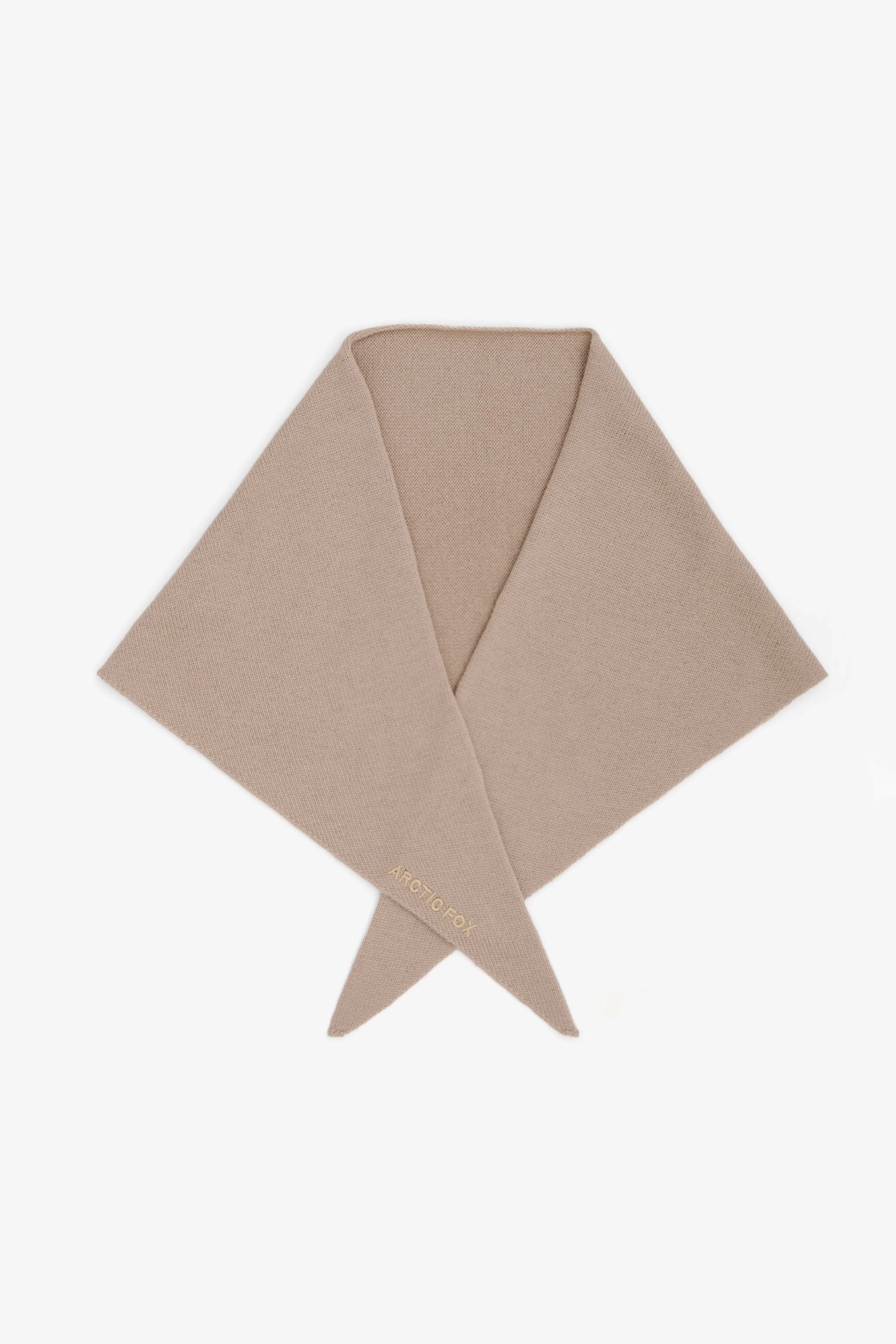 Merino Wool Triangle Scarf - Soft Taupe - Image 2