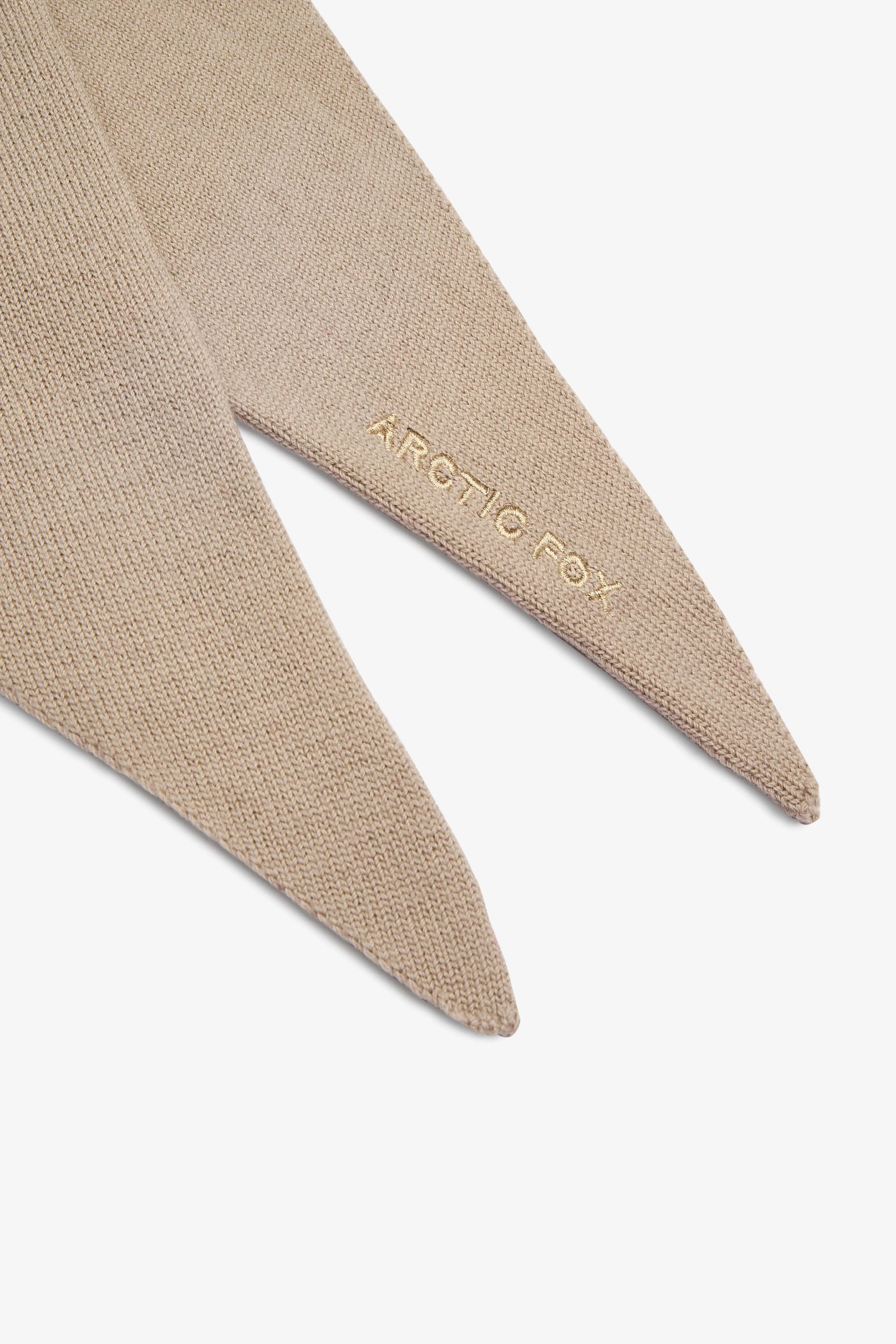 Merino Wool Triangle Scarf - Soft Taupe - Image 5