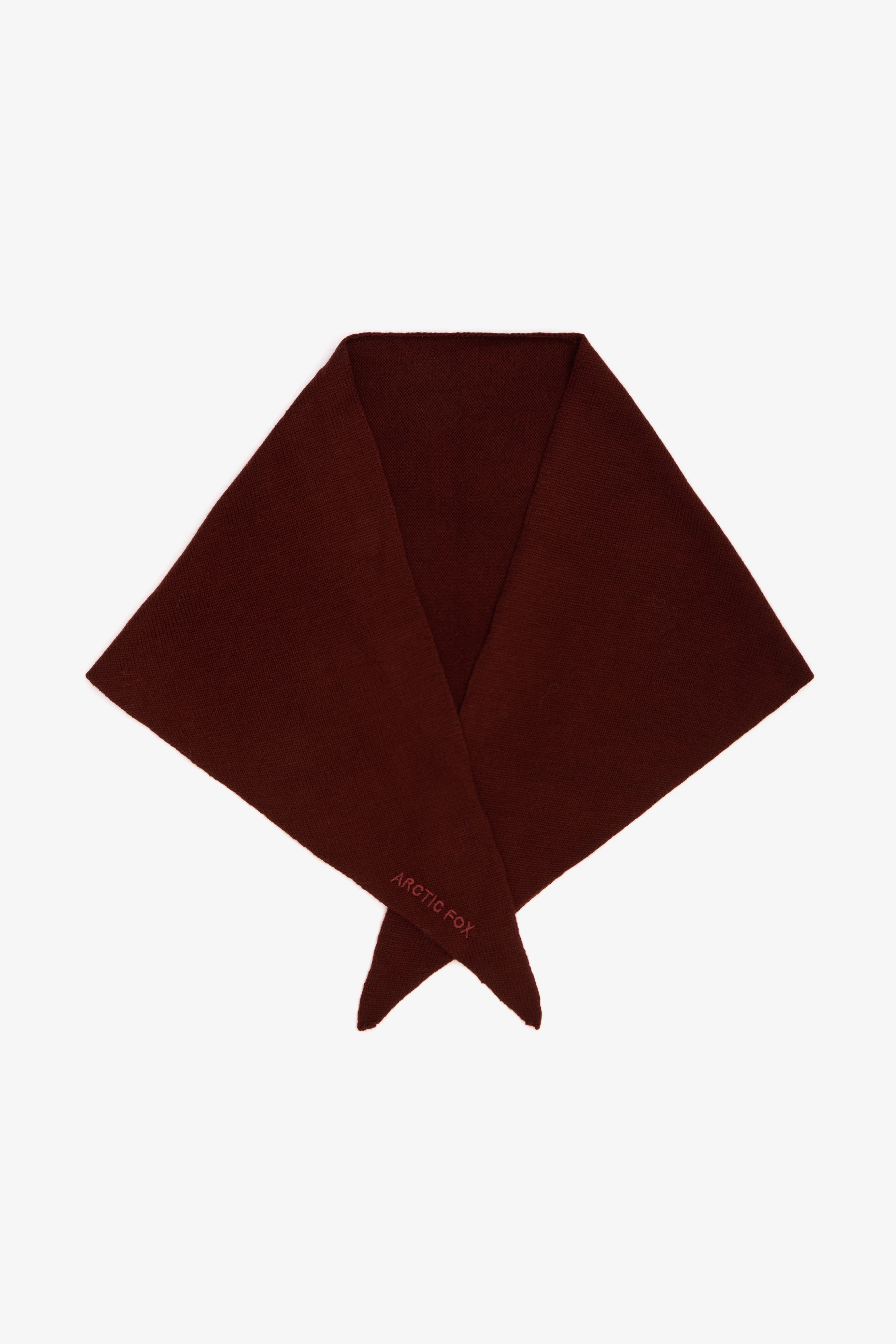 Merino Wool Triangle Scarf - Dark Walnut Brown - Image 2