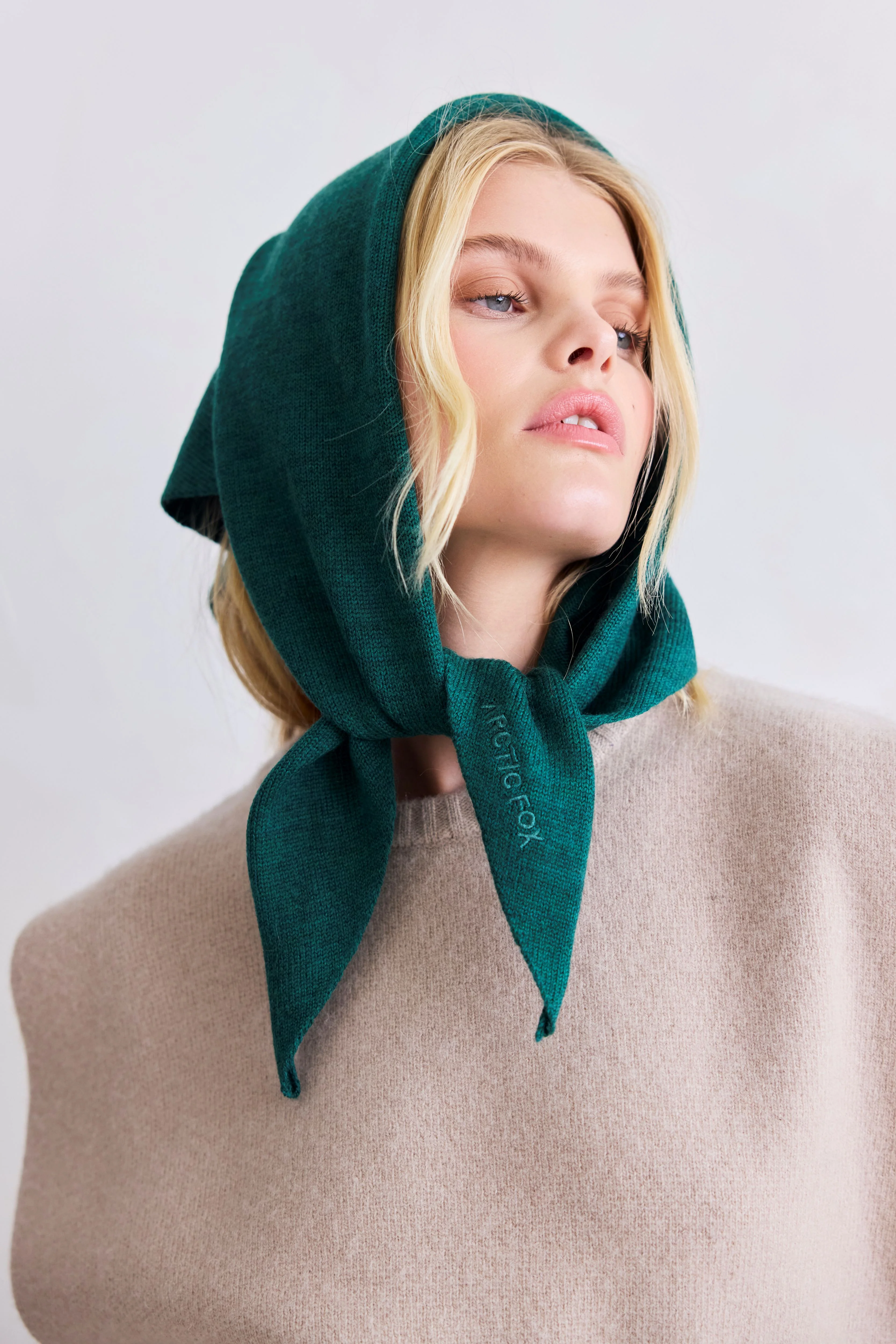 Merino Wool Triangle Scarf - Alpine Fern - Image 3