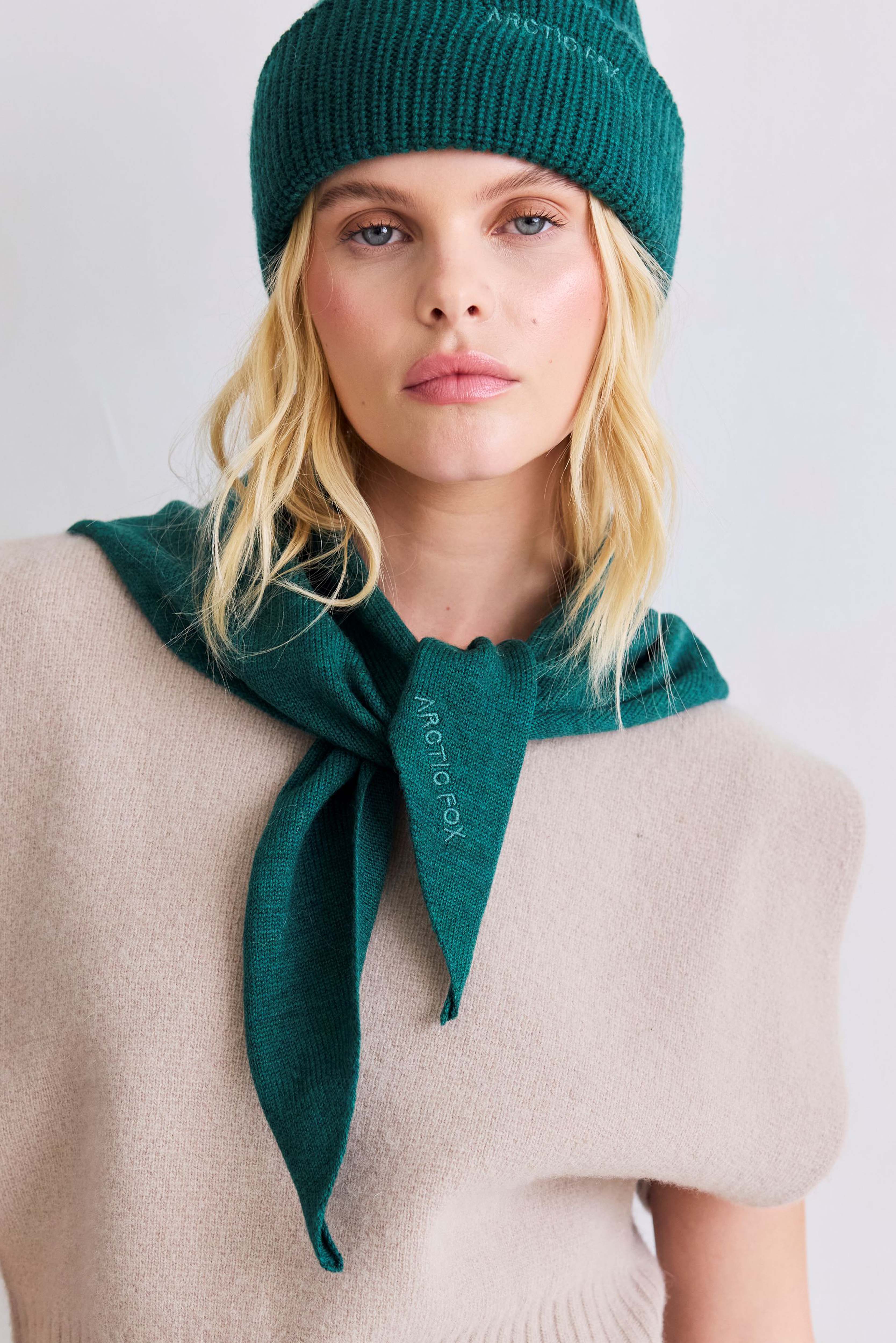 Merino Wool Triangle Scarf - Alpine Fern - Image 5