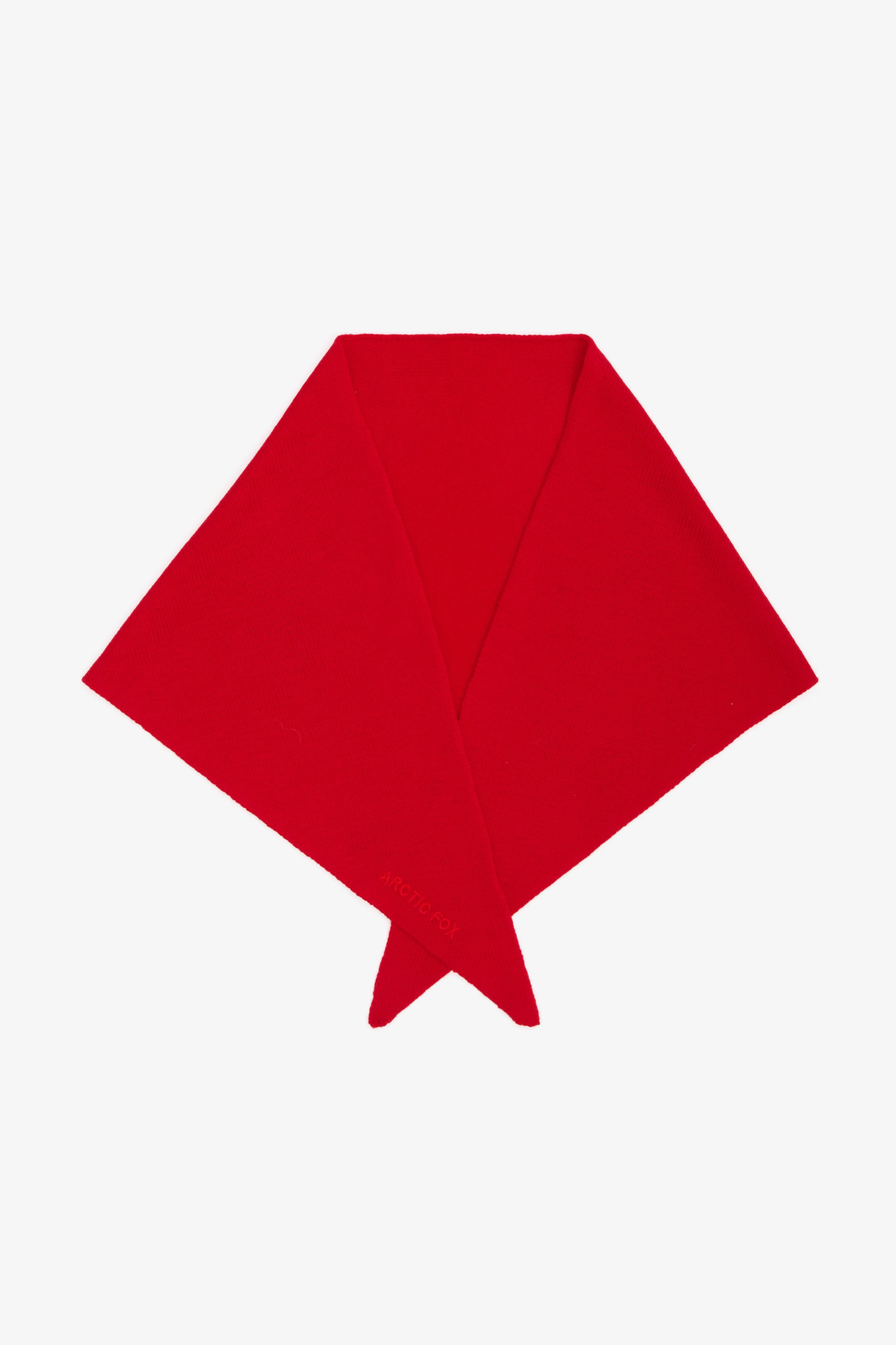 Merino Wool Triangle Scarf - Flame Red - Image 2