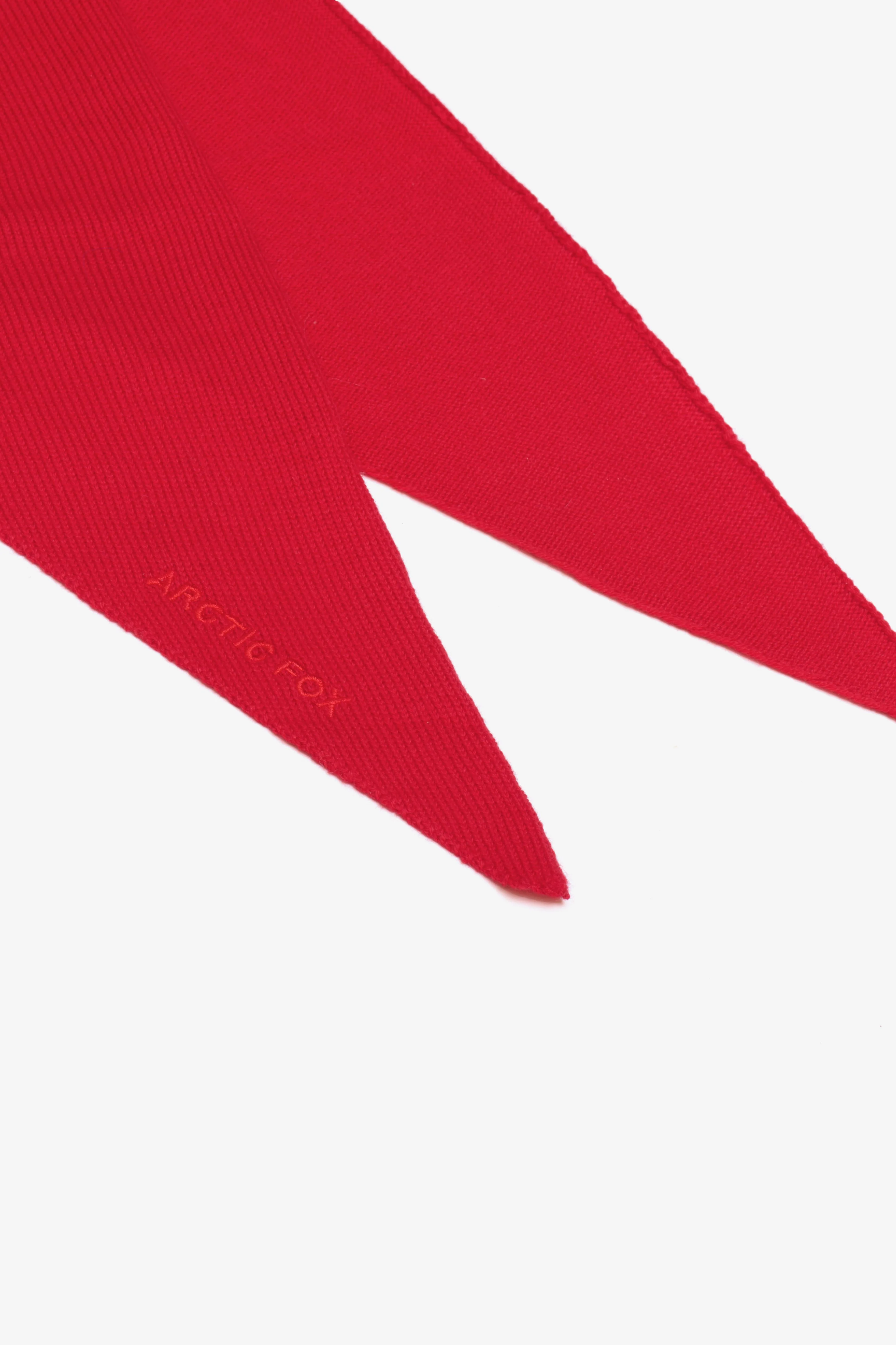 Merino Wool Triangle Scarf - Flame Red - Image 7