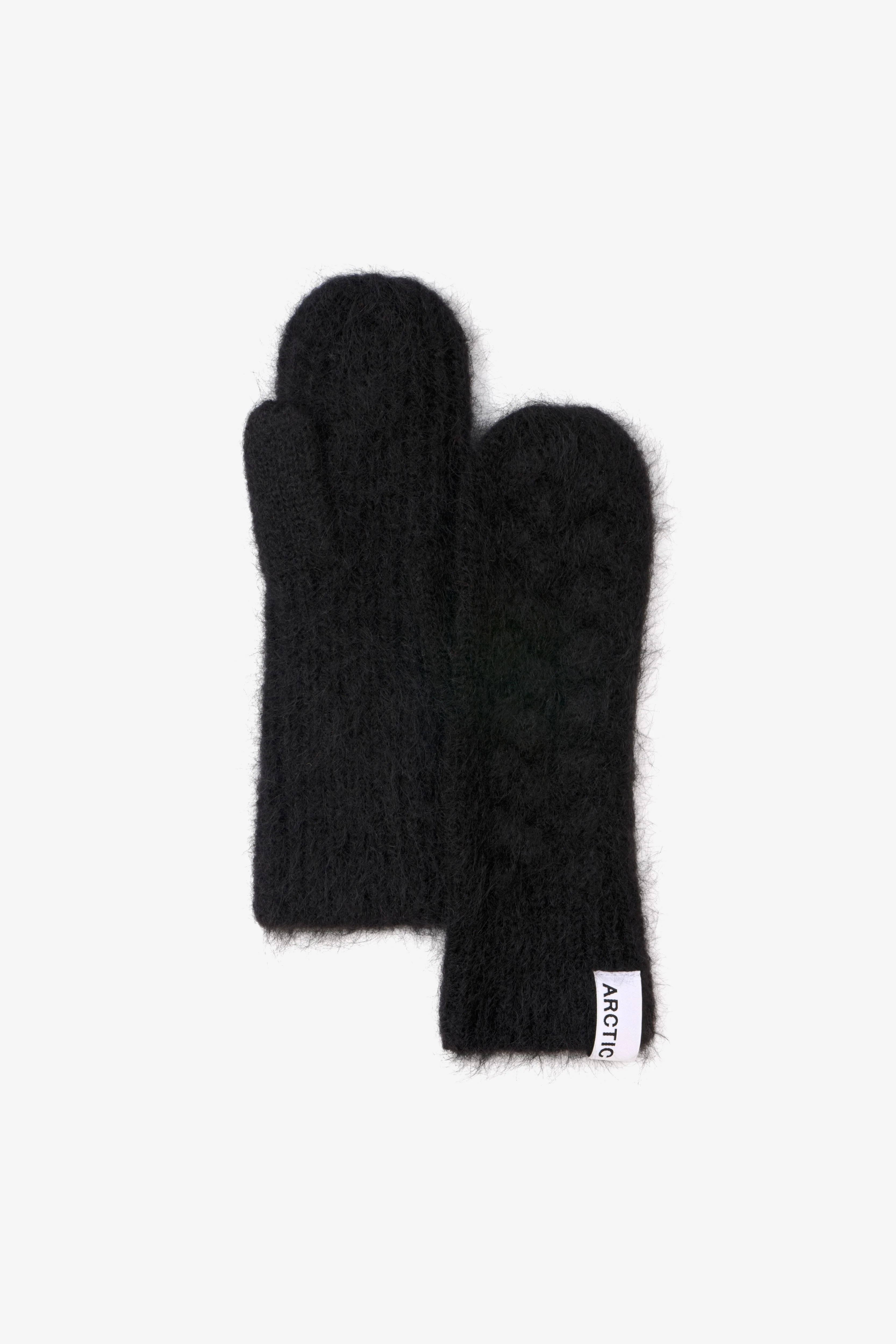 Mohair Mittens - Ebony Black