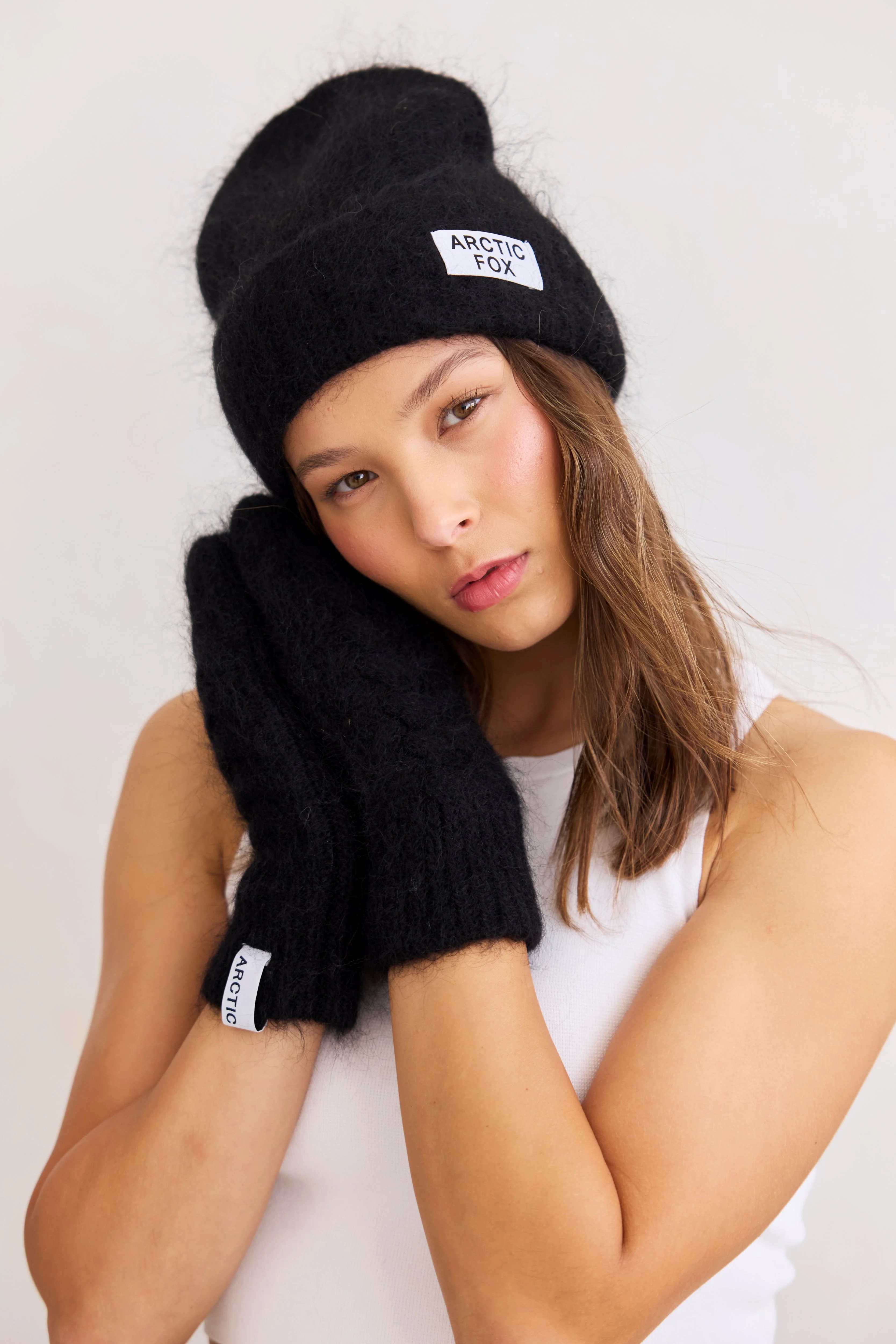 Mohair Mittens - Ebony Black - Image 5