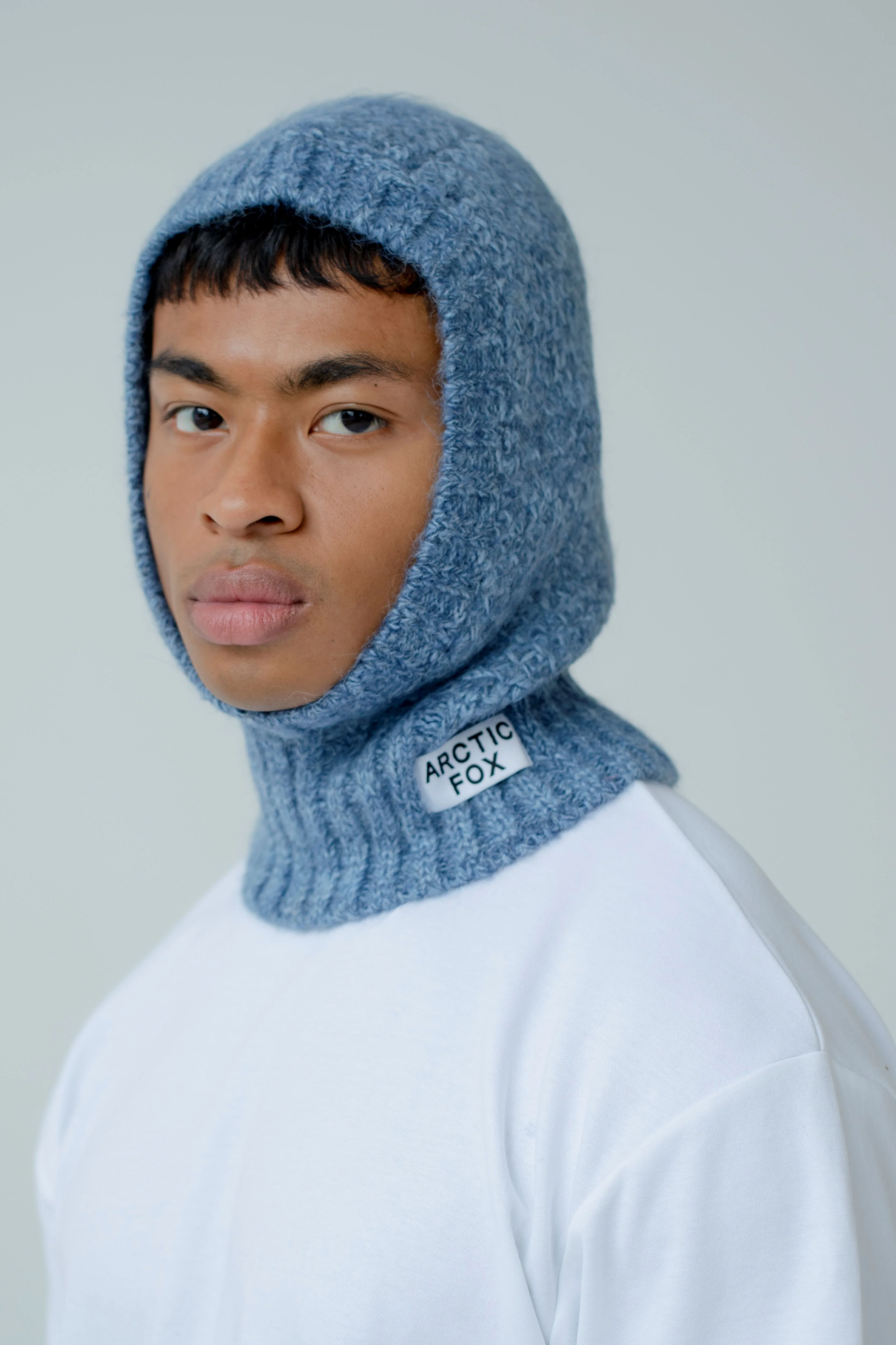 The Alpaca Balaclava Fitted Hood - Glacial Lake Blue - Image 9
