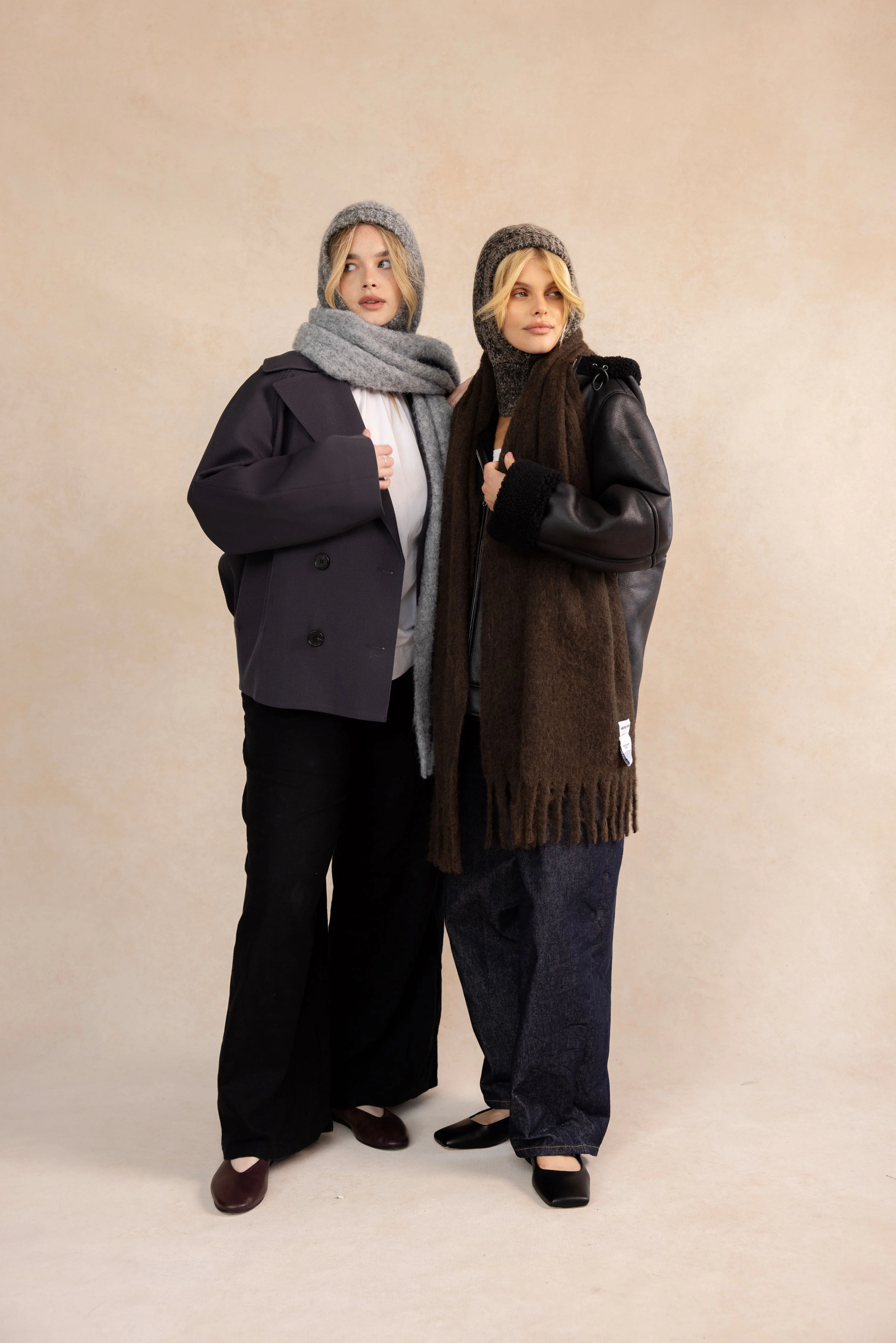 The Alpaca Balaclava Fitted Hood - Frosted Walnut Brown - Image 6