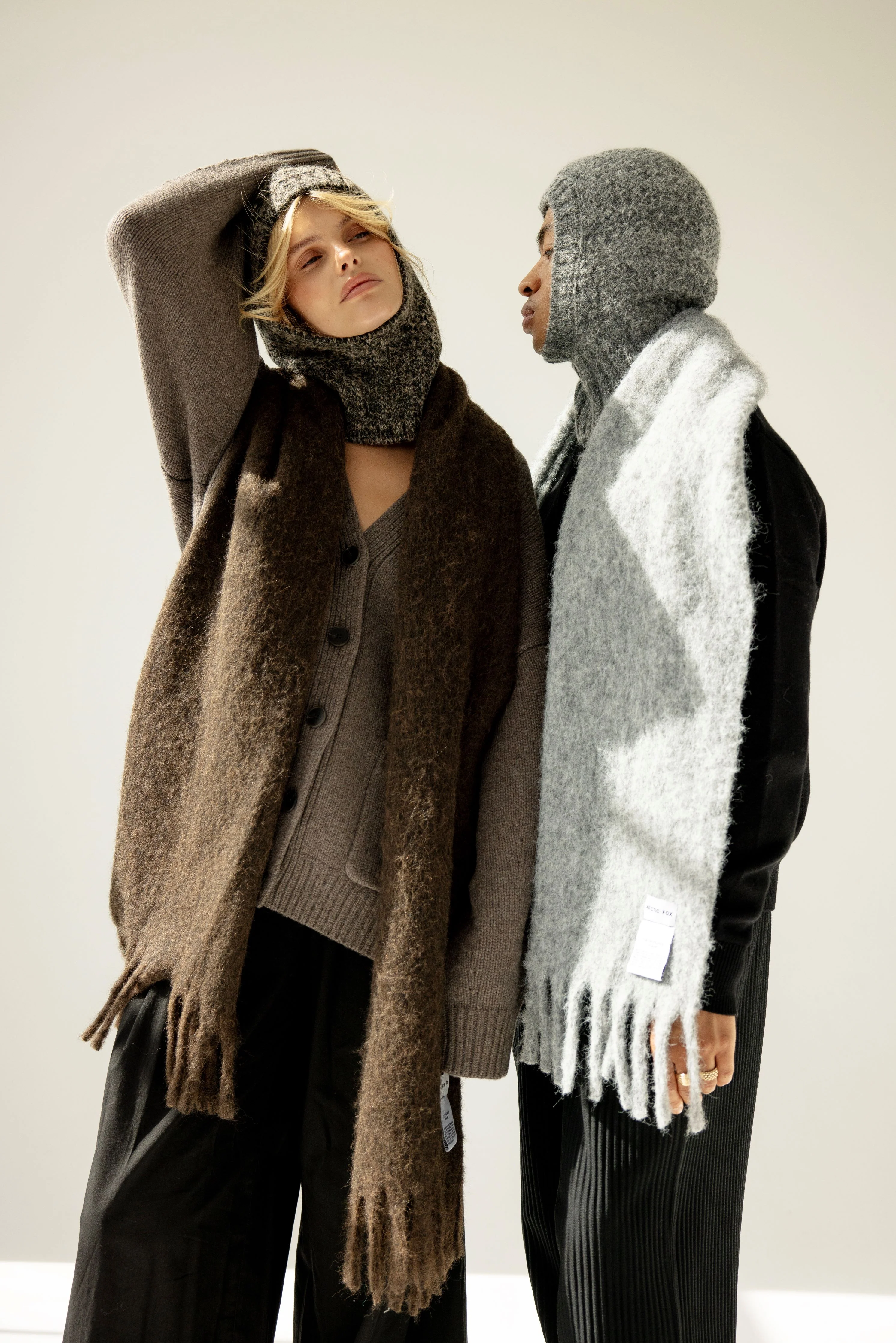 The Alpaca Balaclava Fitted Hood - Frosted Walnut Brown - Image 9