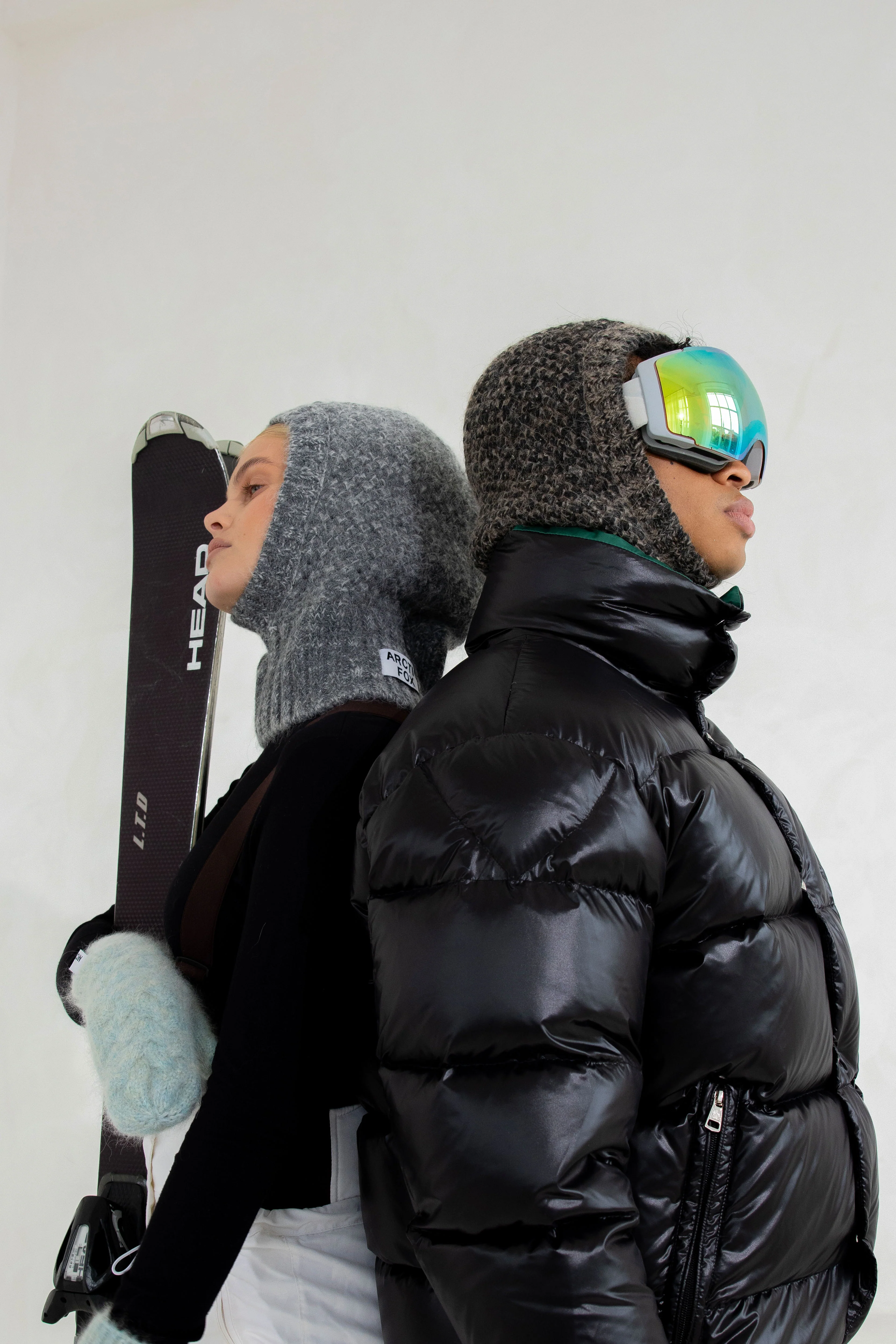 The Alpaca Balaclava Fitted Hood - Alpine Cloud Grey - Image 9