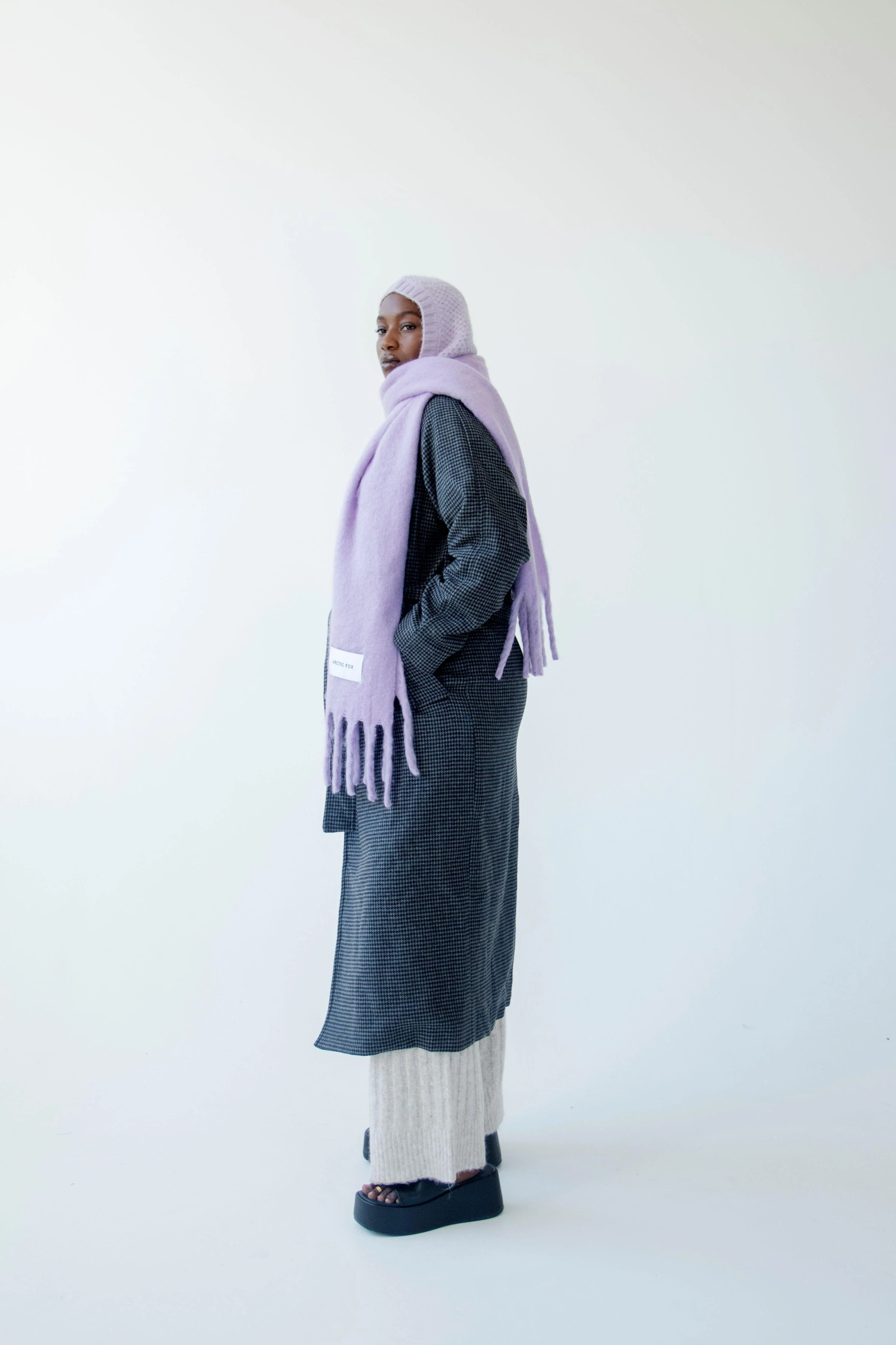 The Alpaca Balaclava Fitted Hood - Lilac - Image 5
