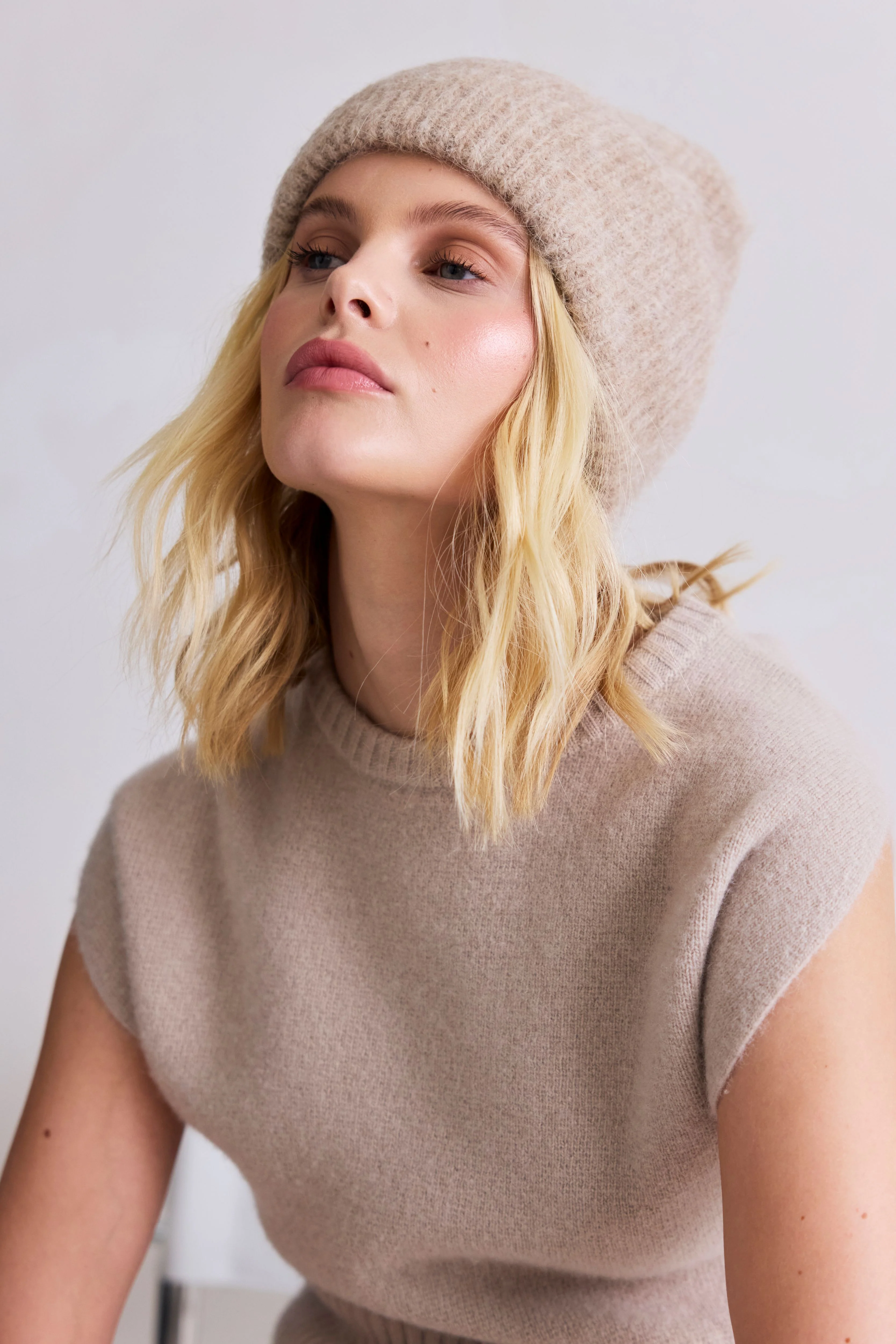 The Alpaca Beanie - Iced Taupe - Image 3