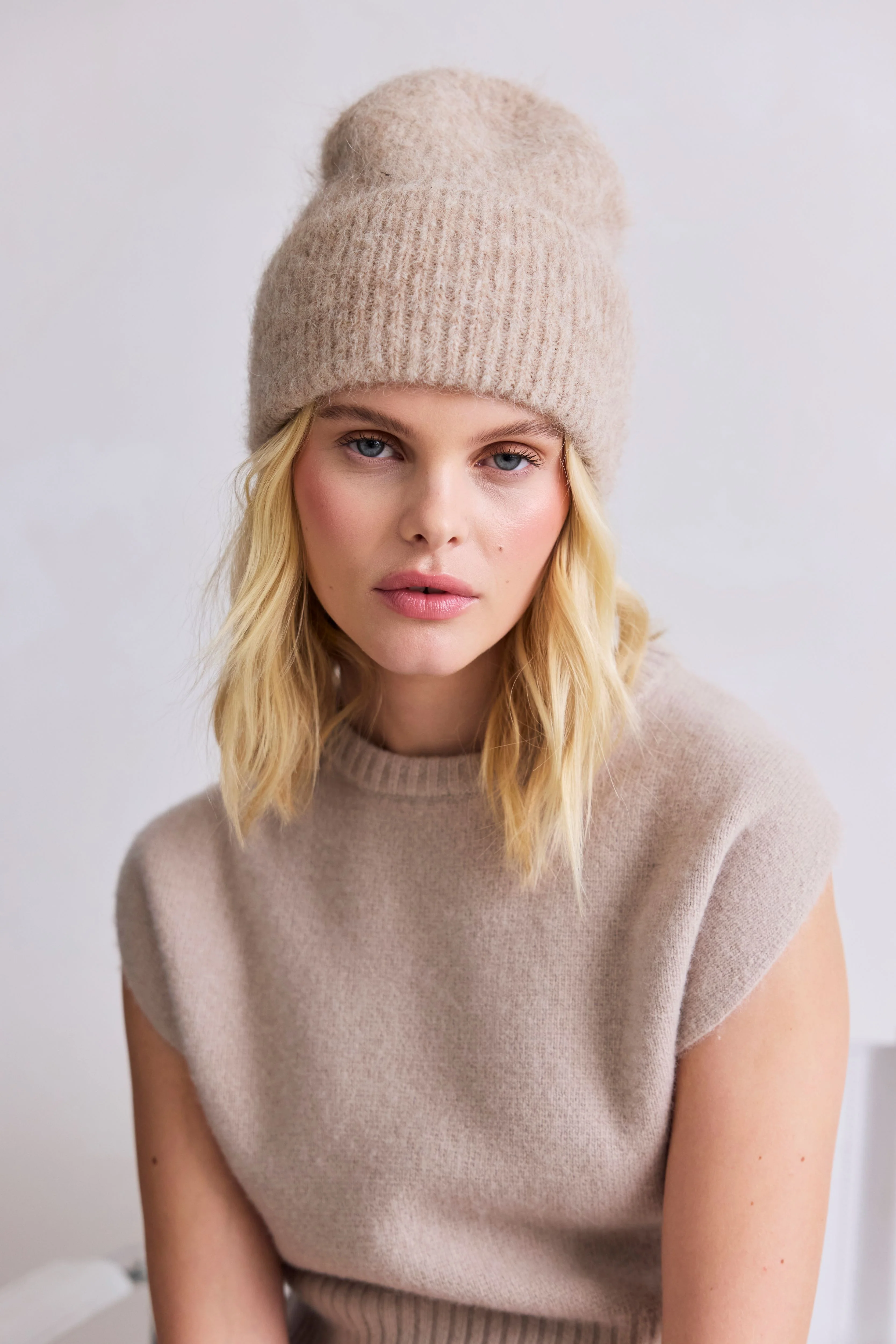 The Alpaca Beanie - Iced Taupe - Image 4