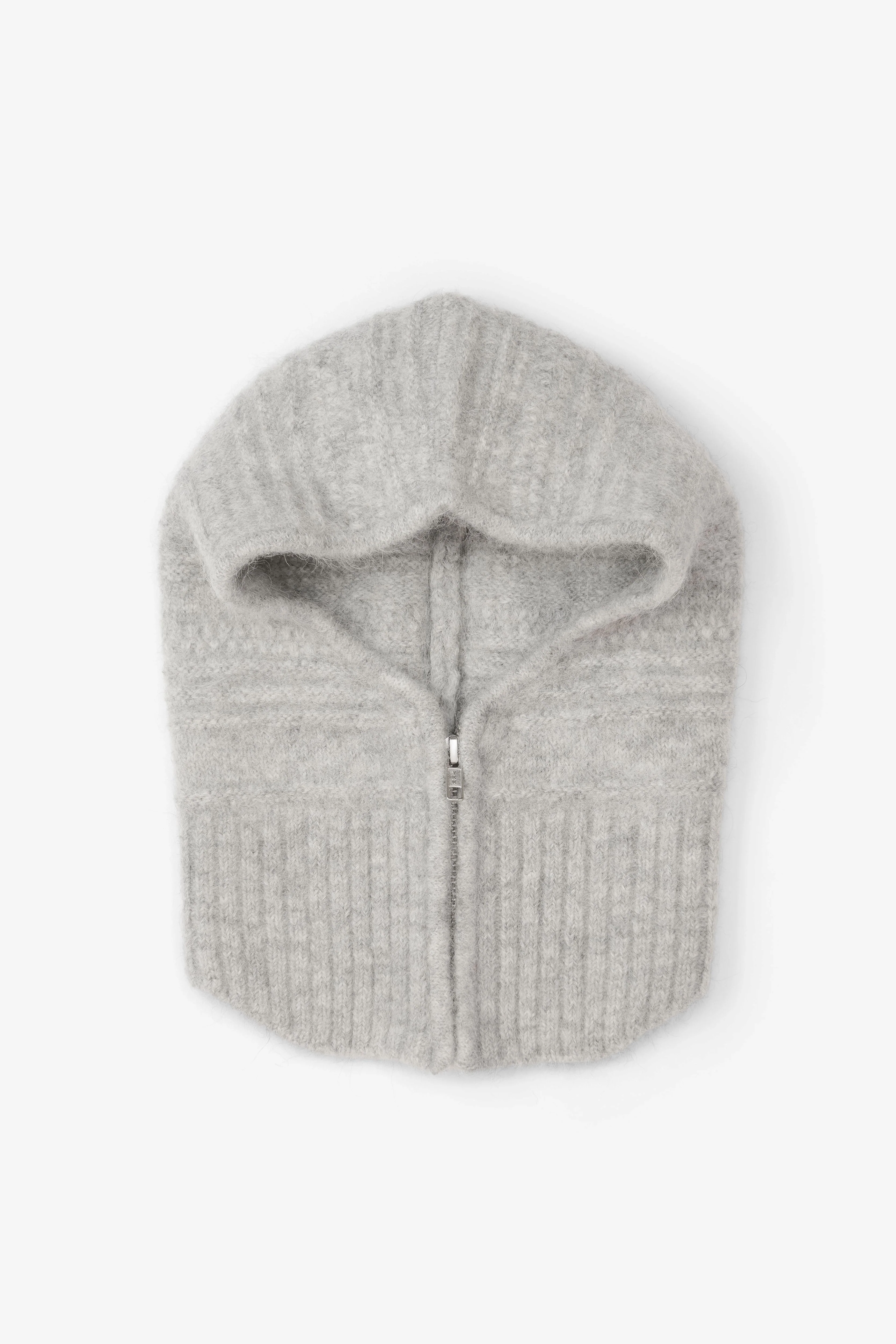 The Alpaca Zip Balaclava - Blizzard Grey - Image 3