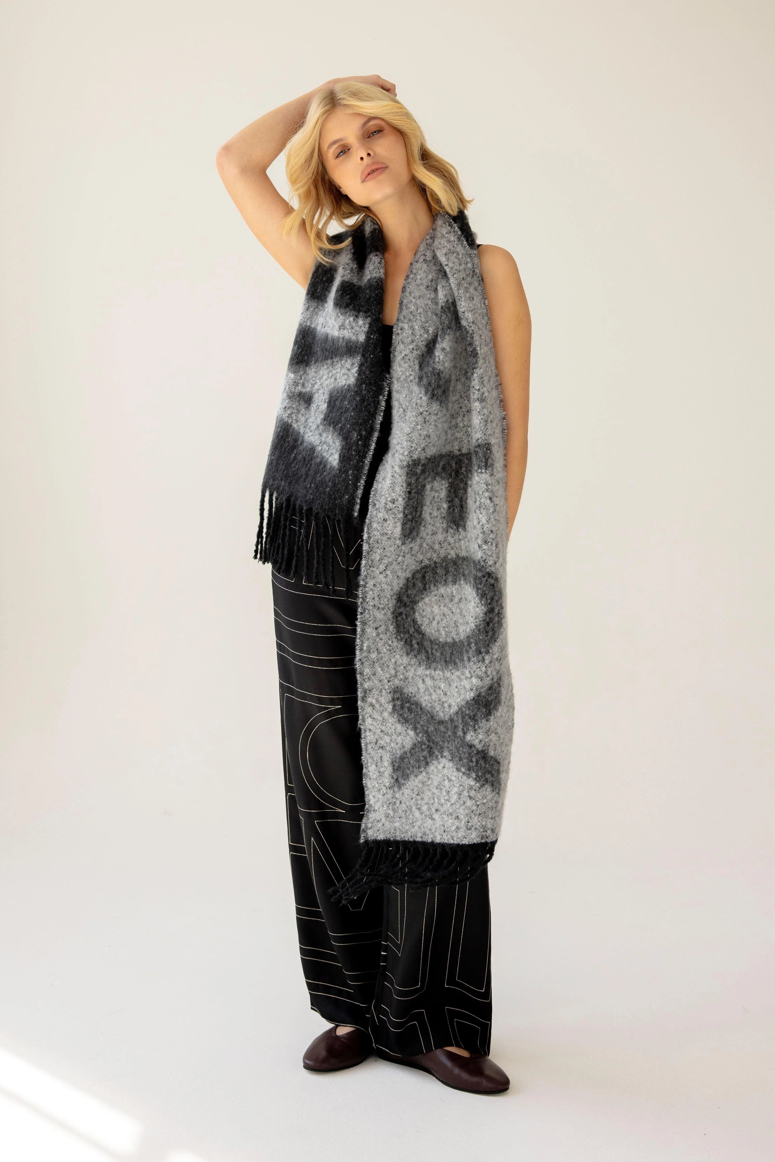 The Logo Scarf - Monochrome - Image 4