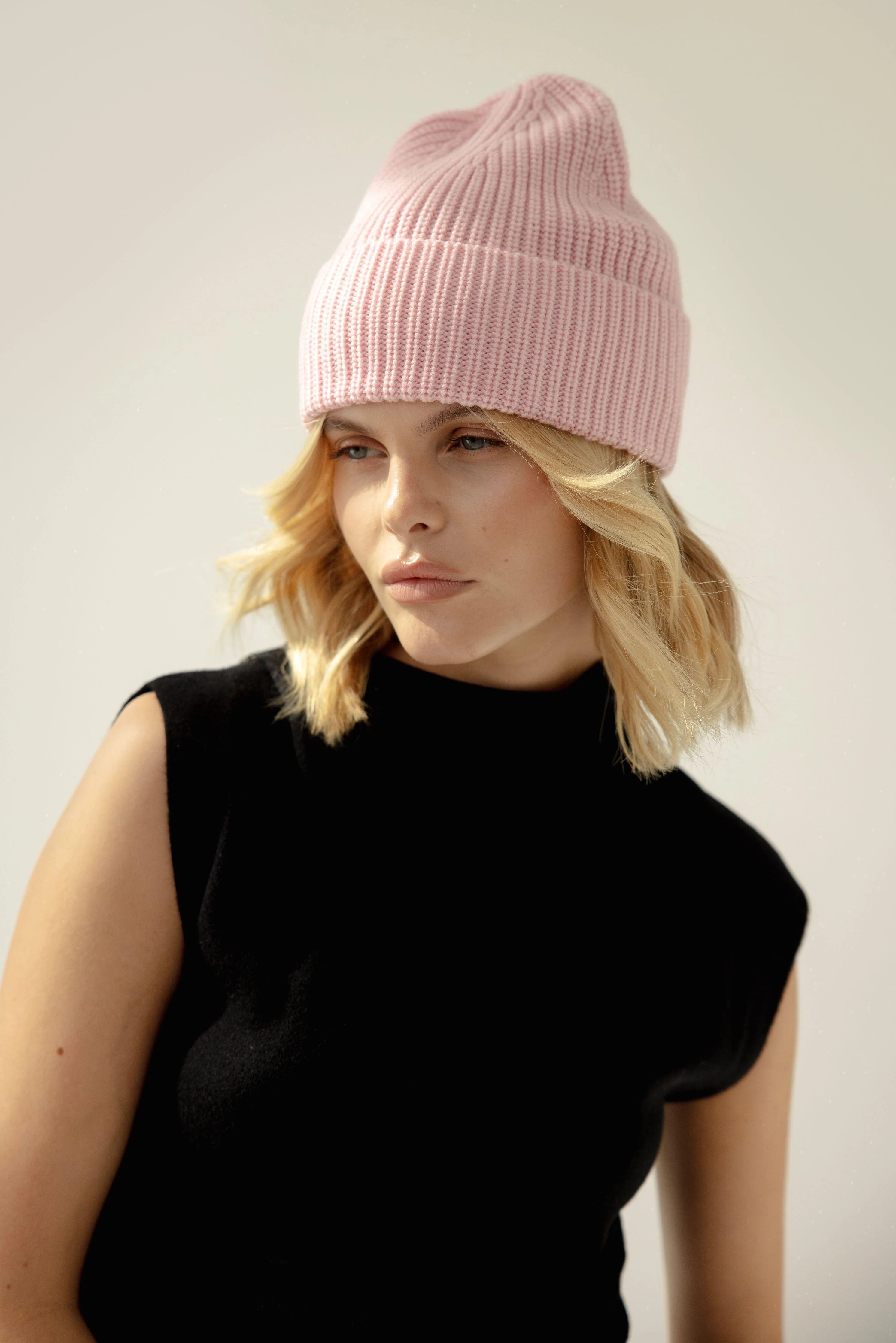 The Merino Wool Beanie - Pink Blush - Image 3