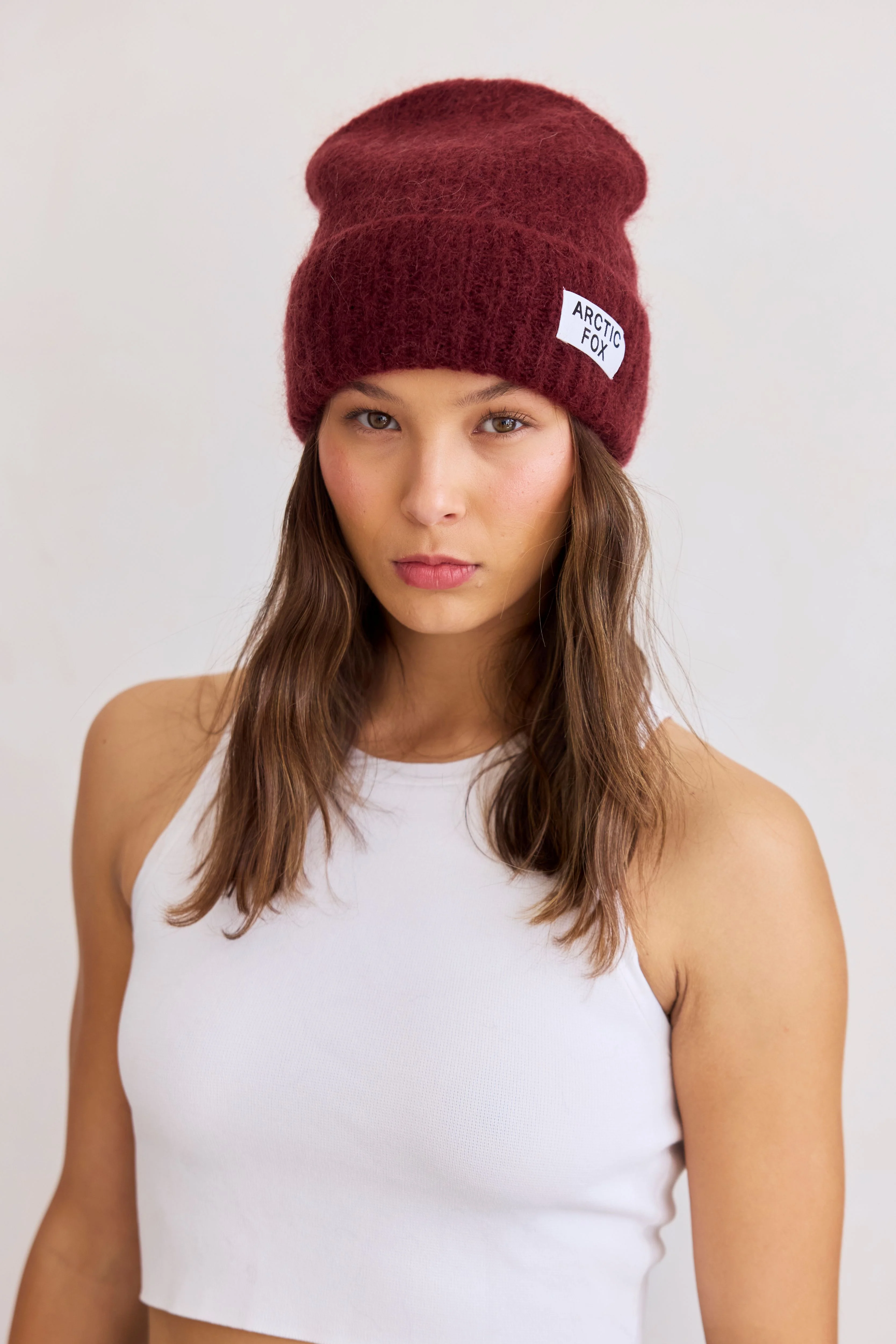 The Mohair Beanie - Cherry Burgundy - Image 3