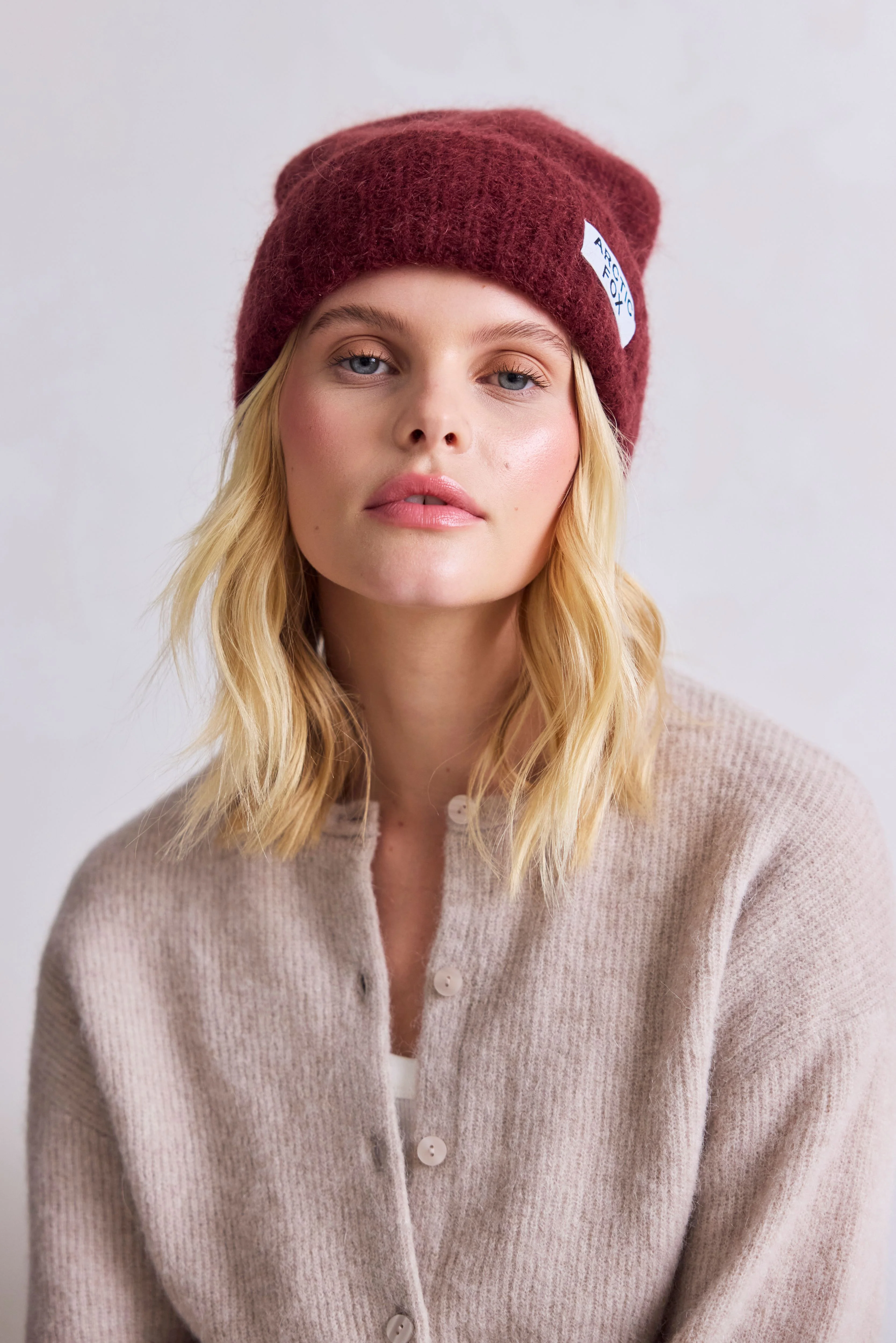 The Mohair Beanie - Cherry Burgundy - Image 4