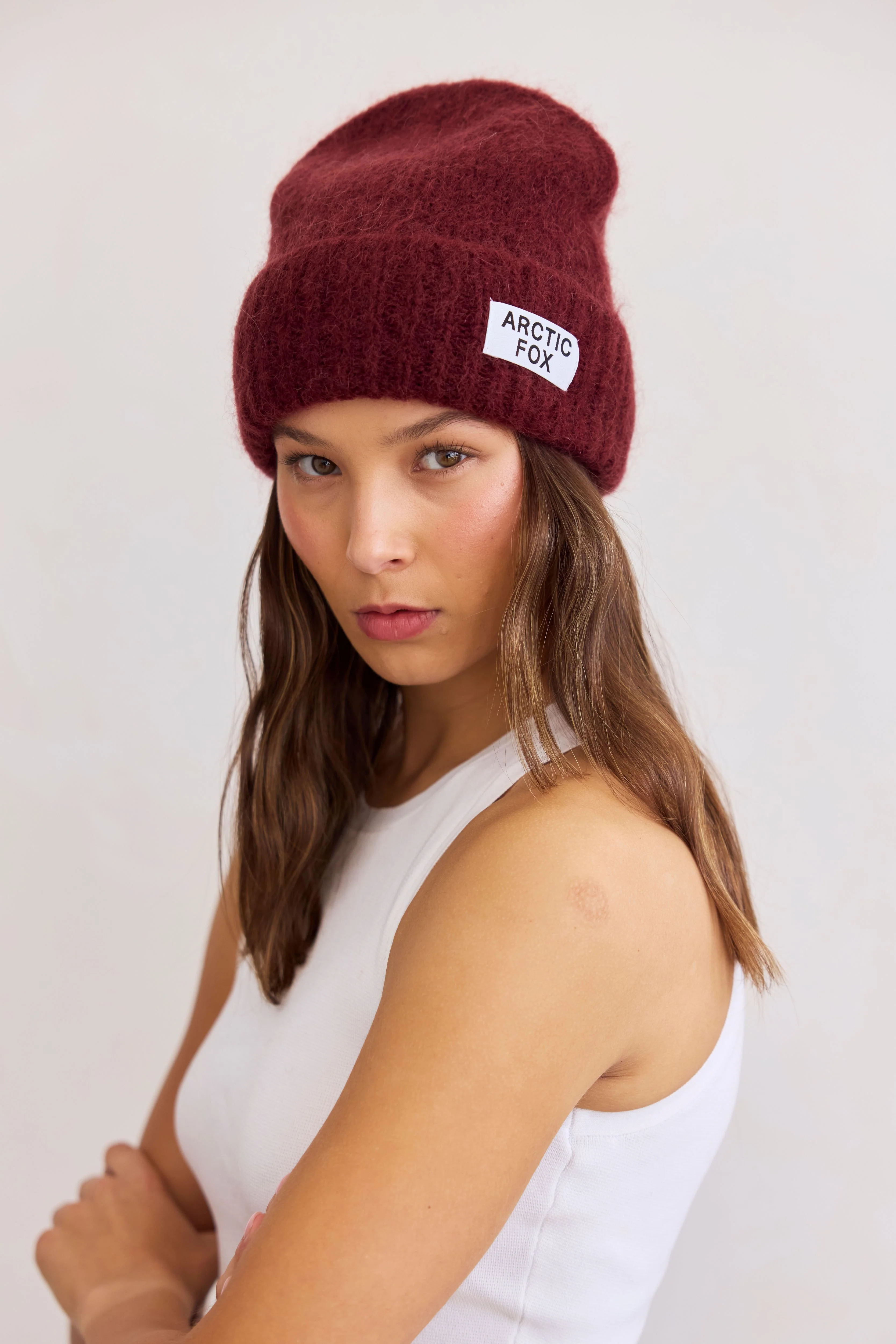The Mohair Beanie - Cherry Burgundy - Image 7