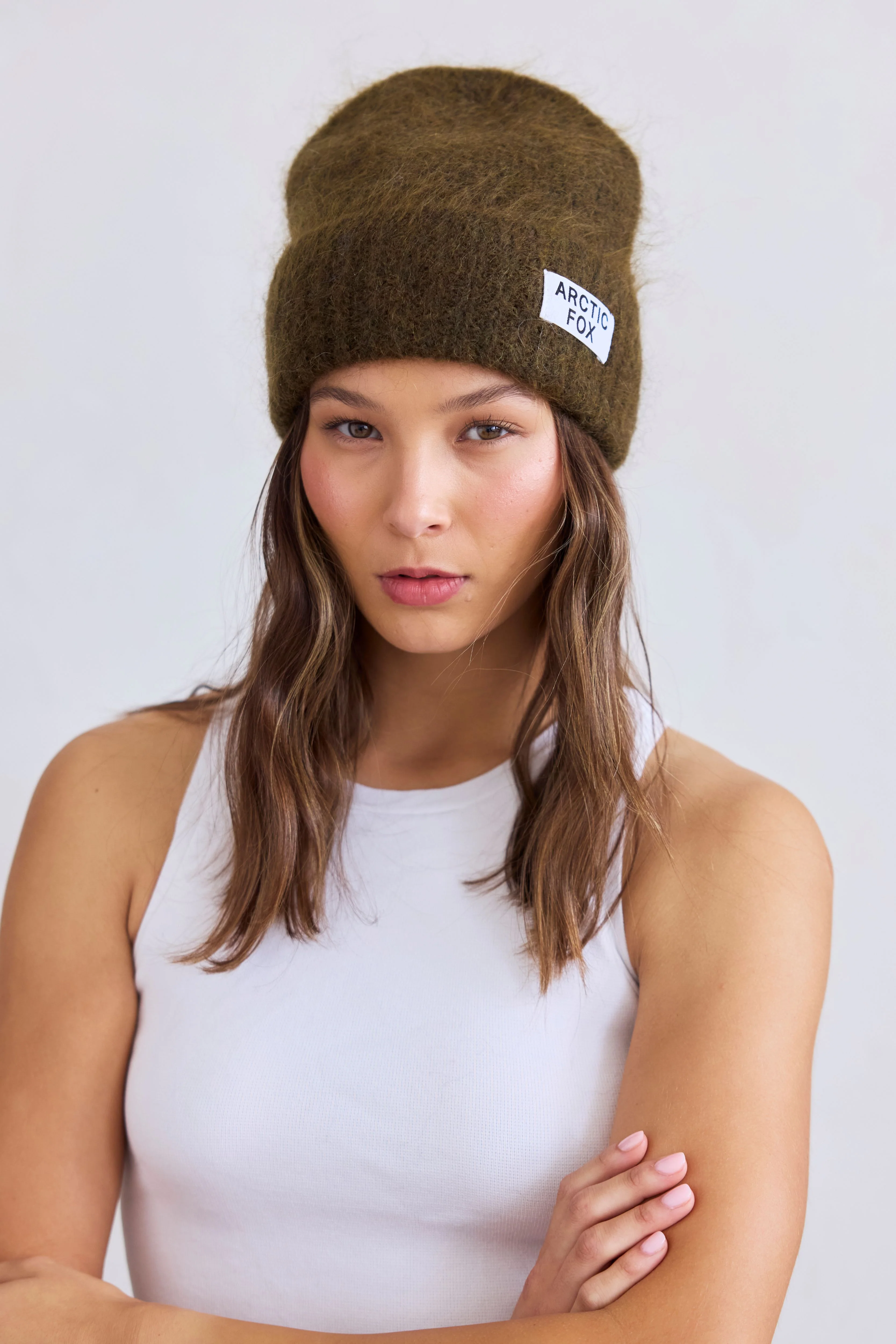 The Mohair Beanie - Khaki Green - Image 3