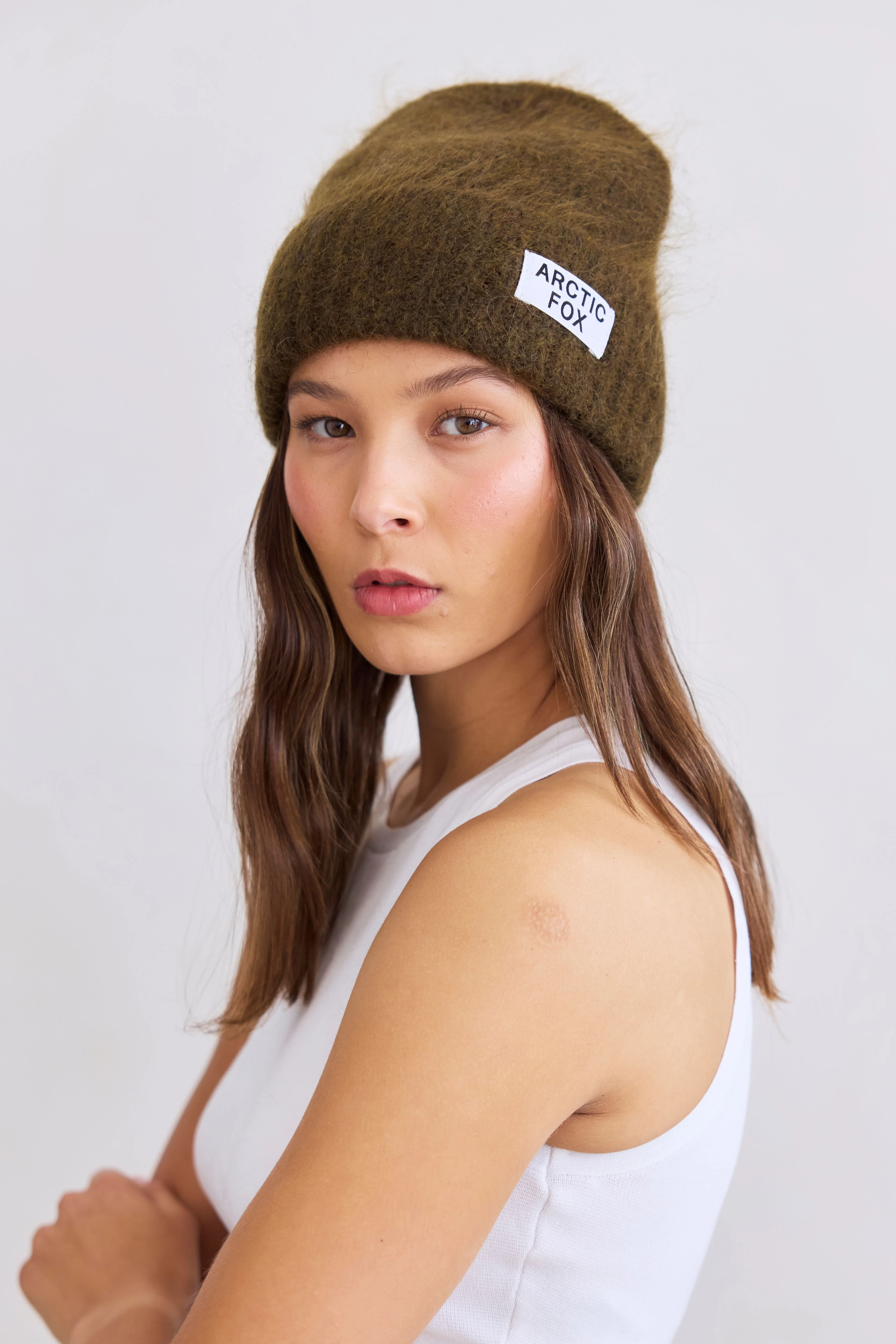 The Mohair Beanie - Khaki Green - Image 4