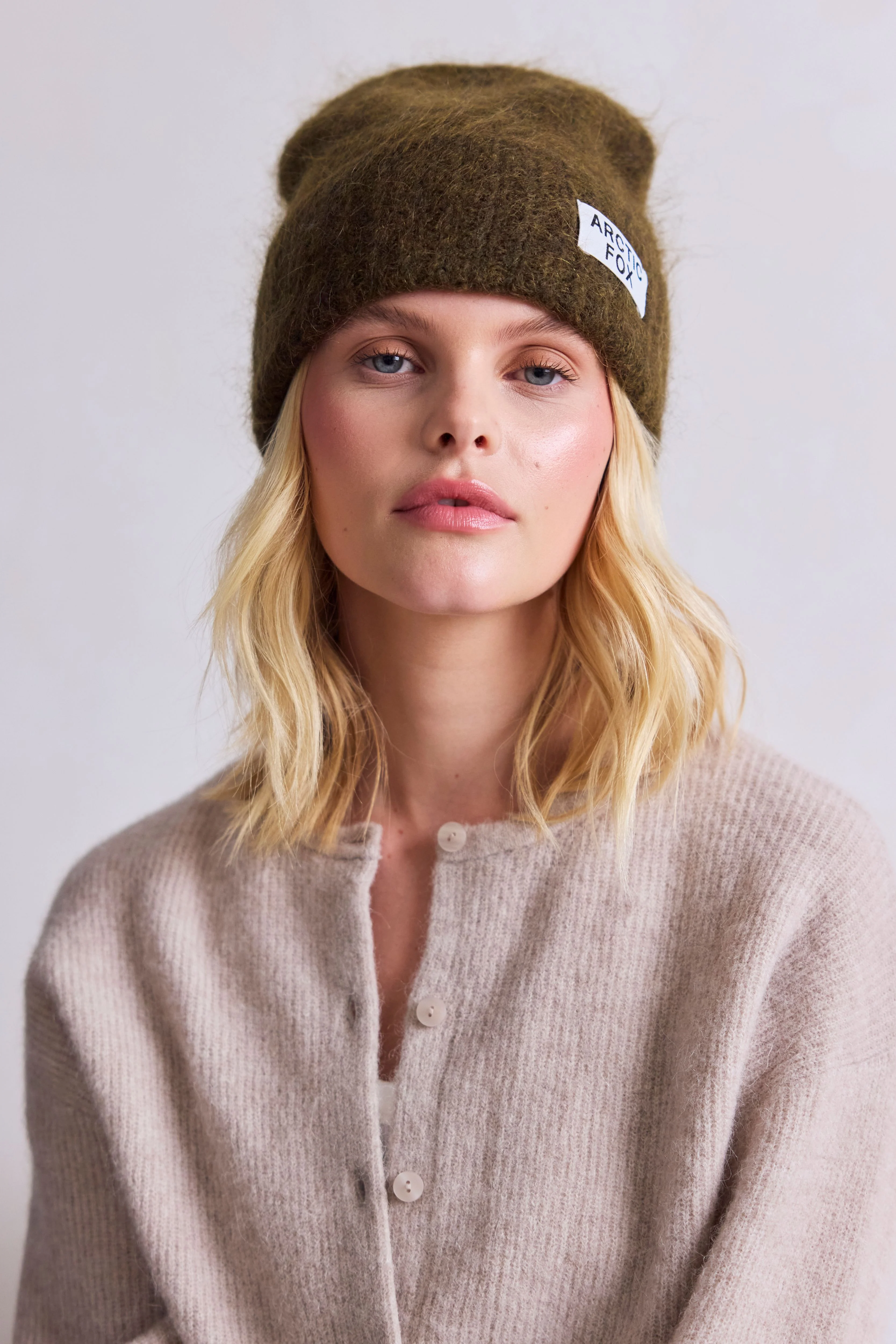 The Mohair Beanie - Khaki Green - Image 5