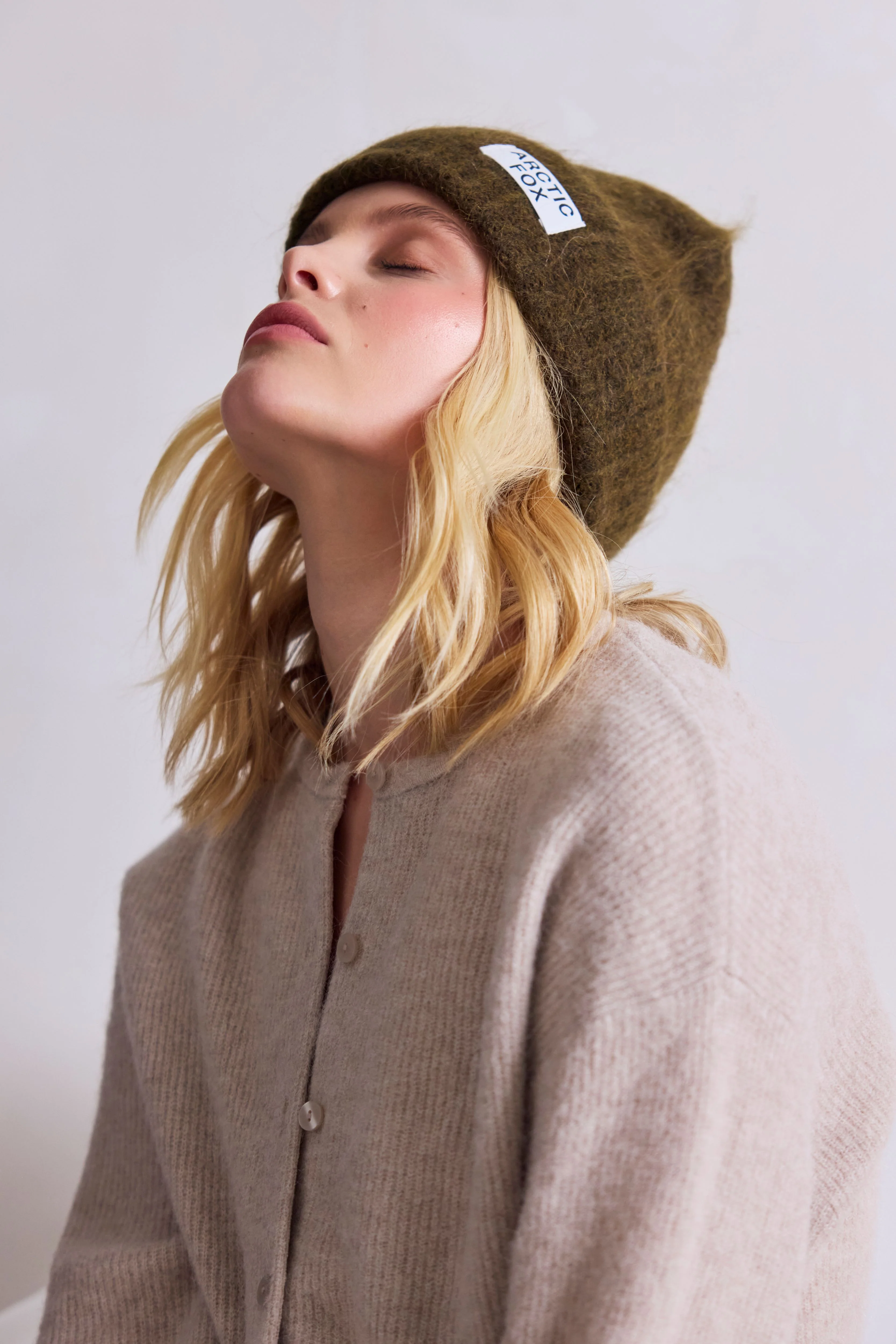 The Mohair Beanie - Khaki Green - Image 7