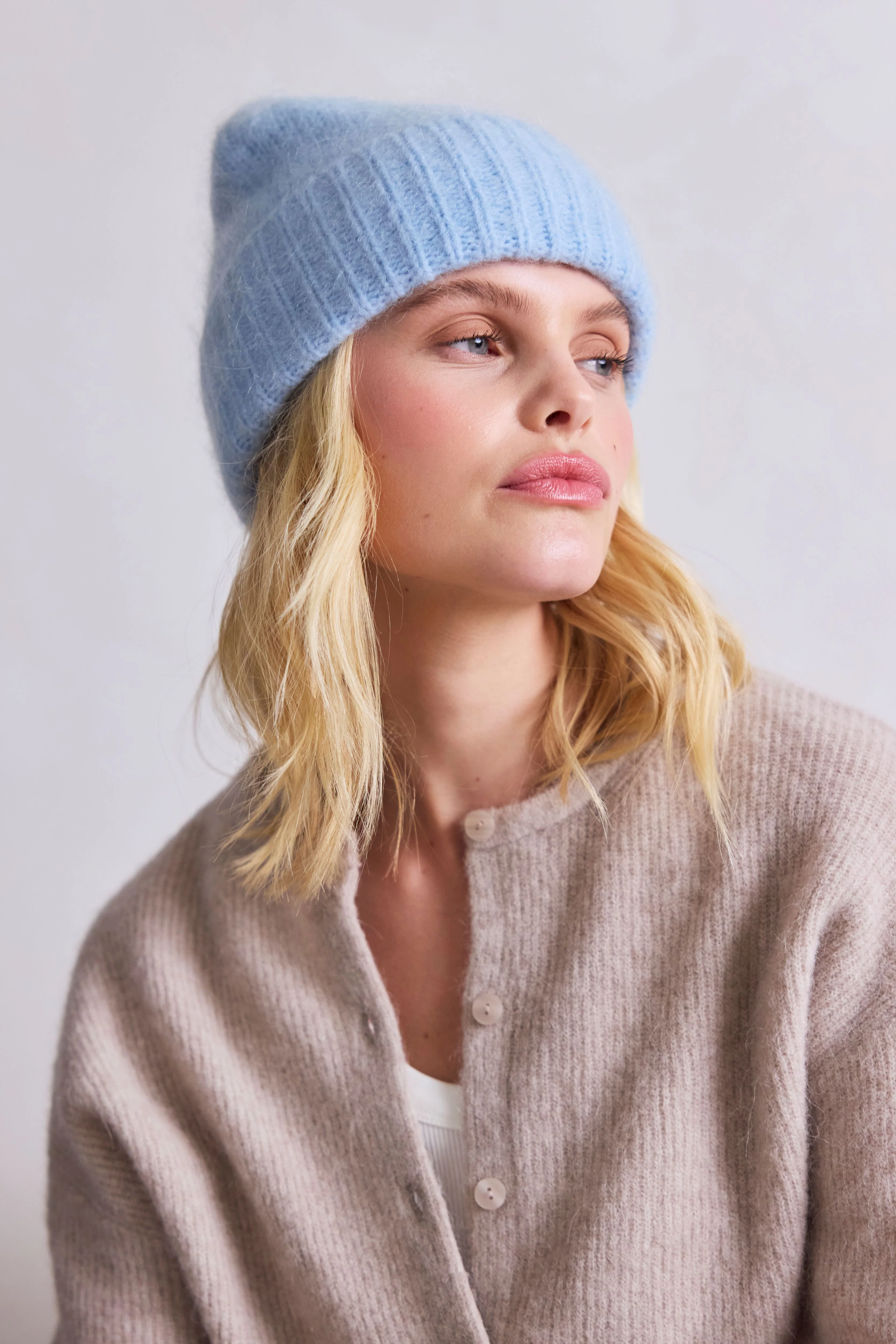 The Mohair Beanie - Powder Blue - Image 3