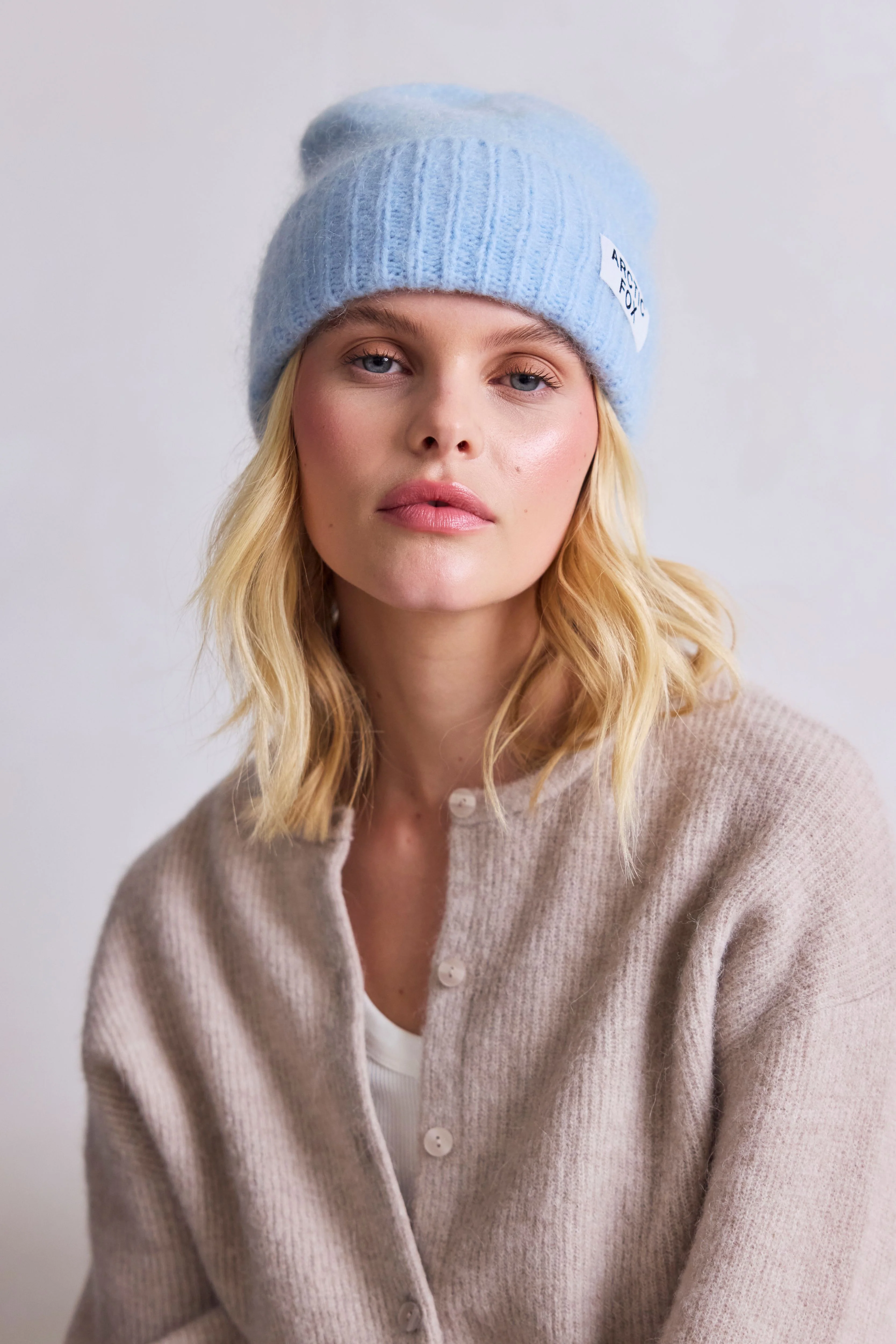 The Mohair Beanie - Powder Blue - Image 4