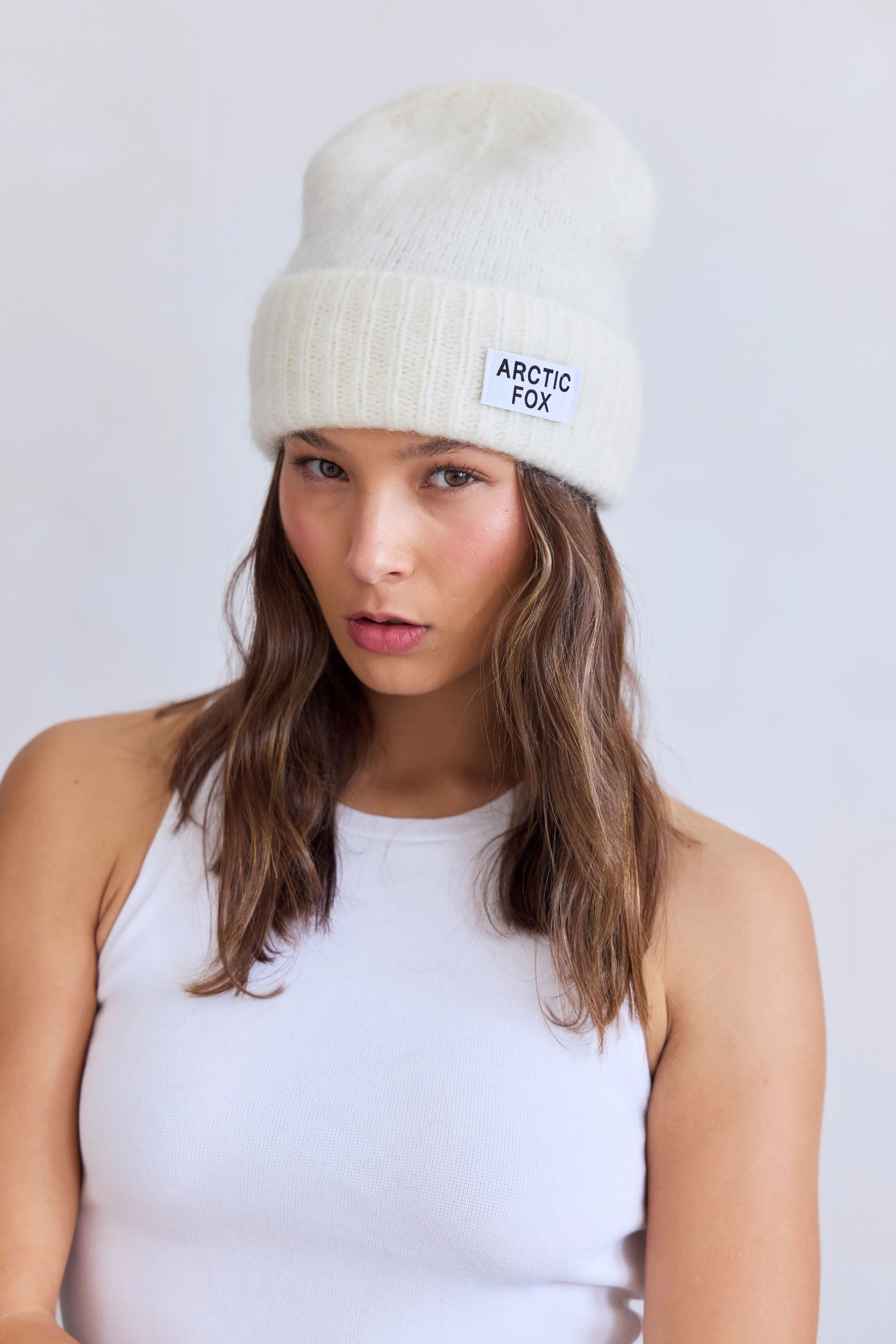 The Mohair Beanie - Winter White - Image 3