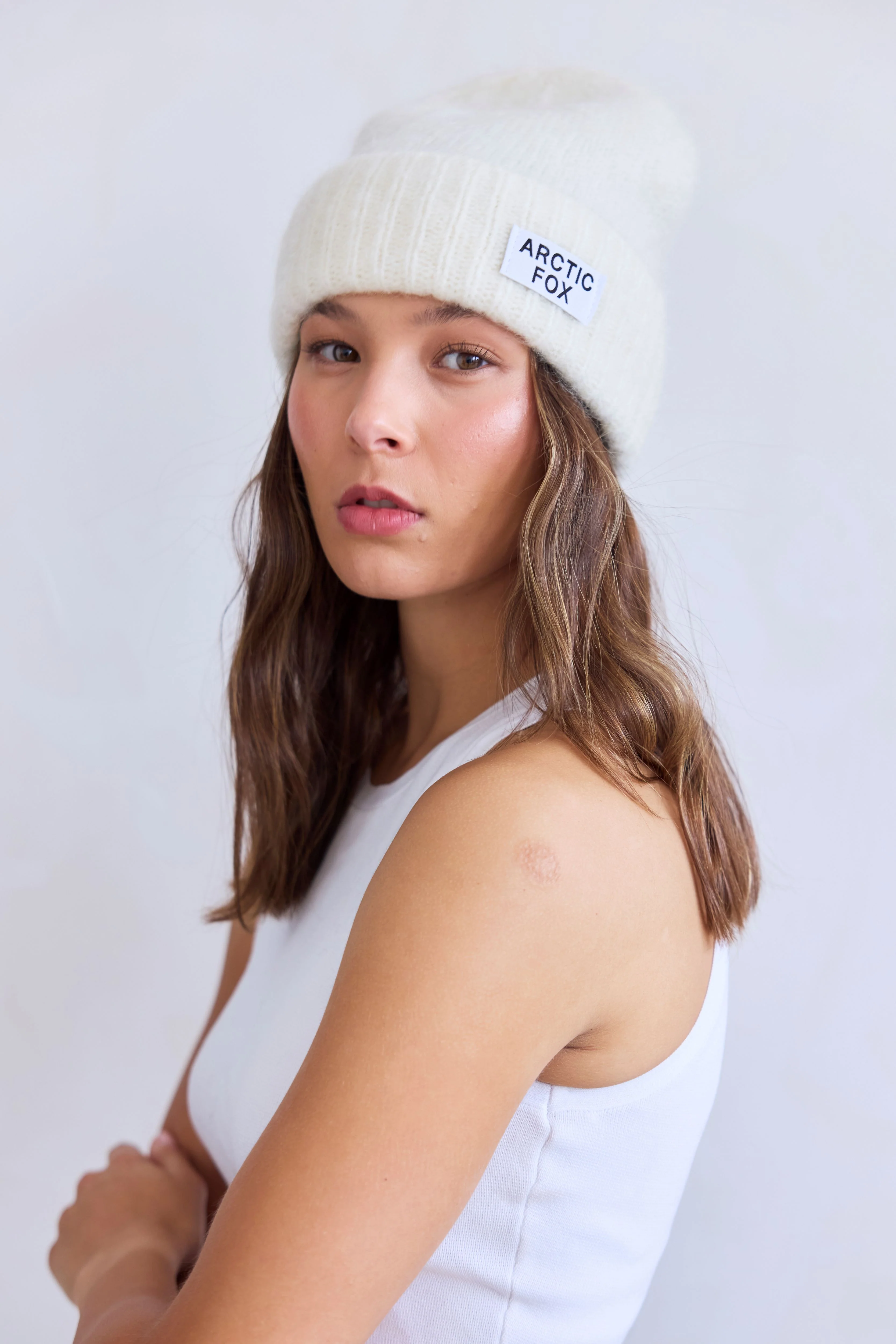 The Mohair Beanie - Winter White - Image 4