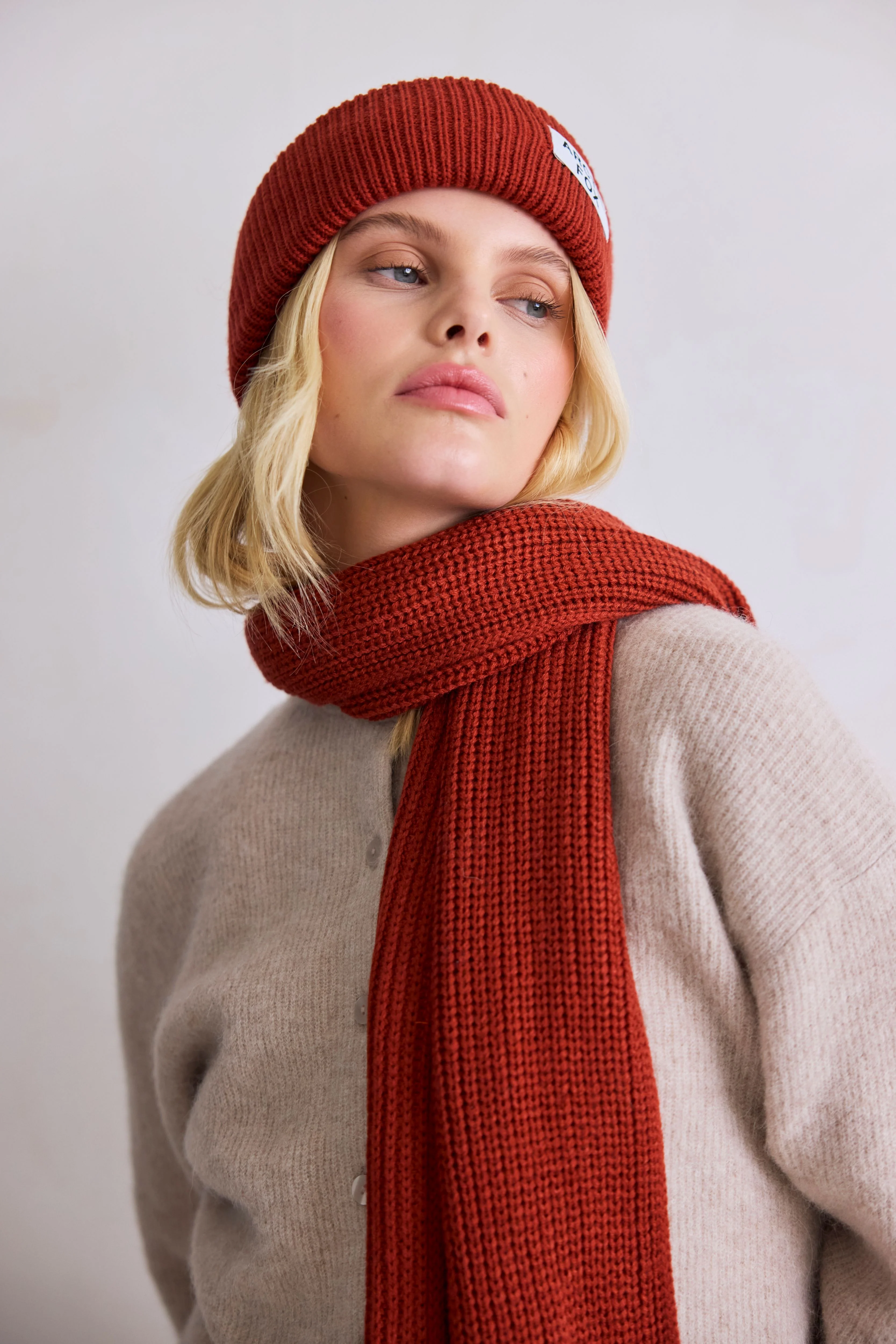 The Recycled Bottle Beanie - Deep Terracotta - Image 4