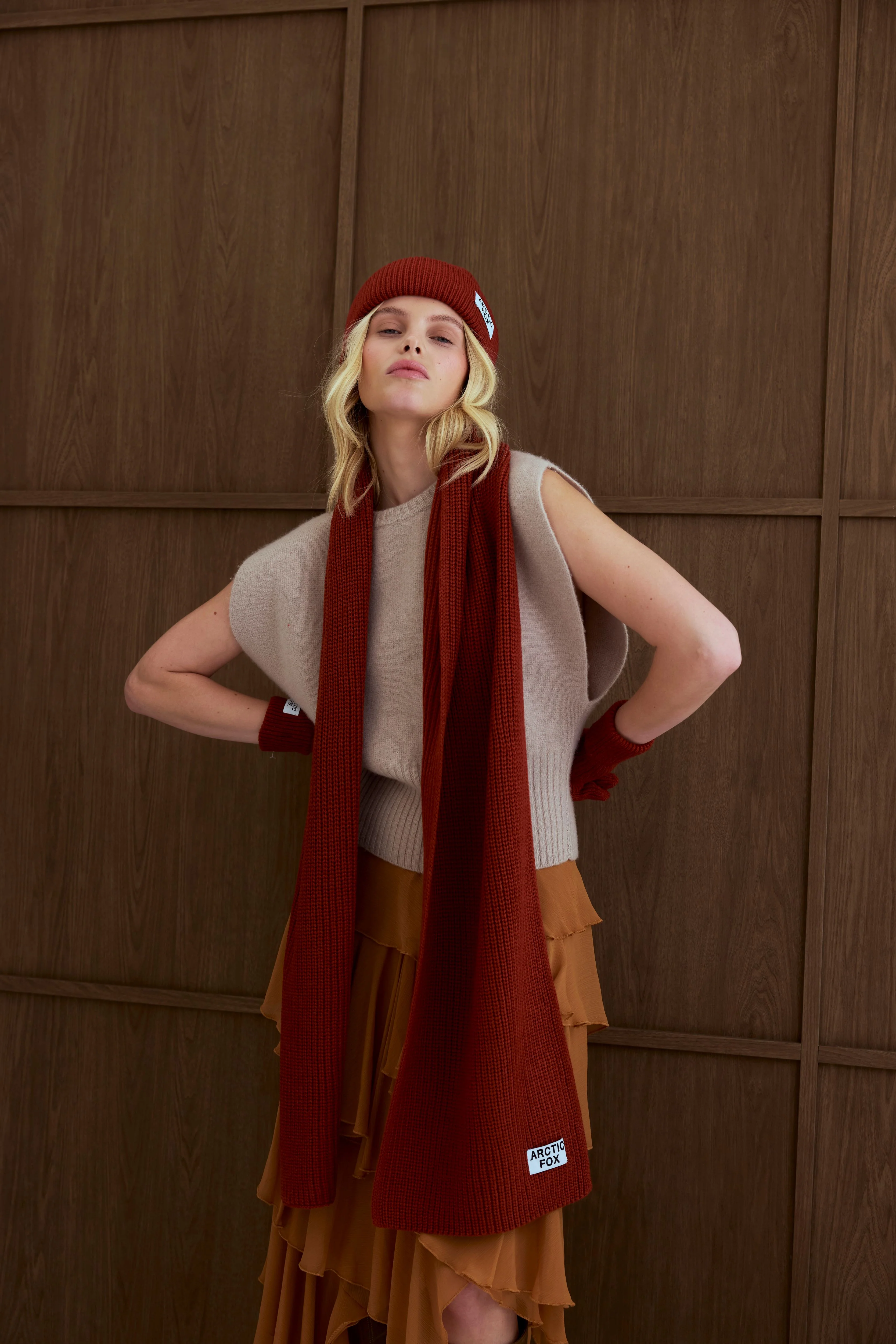 The Recycled Bottle Beanie - Deep Terracotta - Image 6