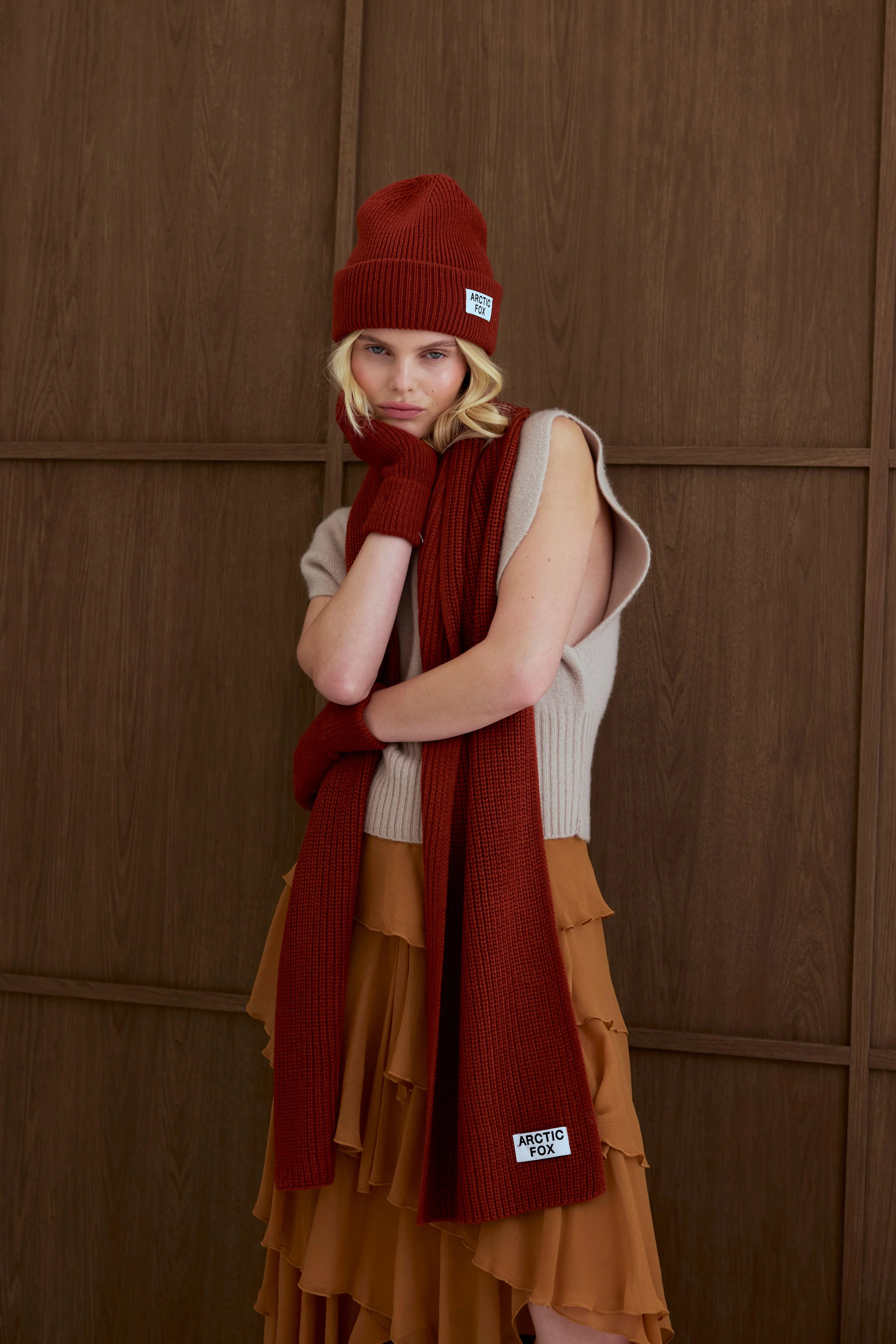 The Recycled Bottle Beanie - Deep Terracotta - Image 7